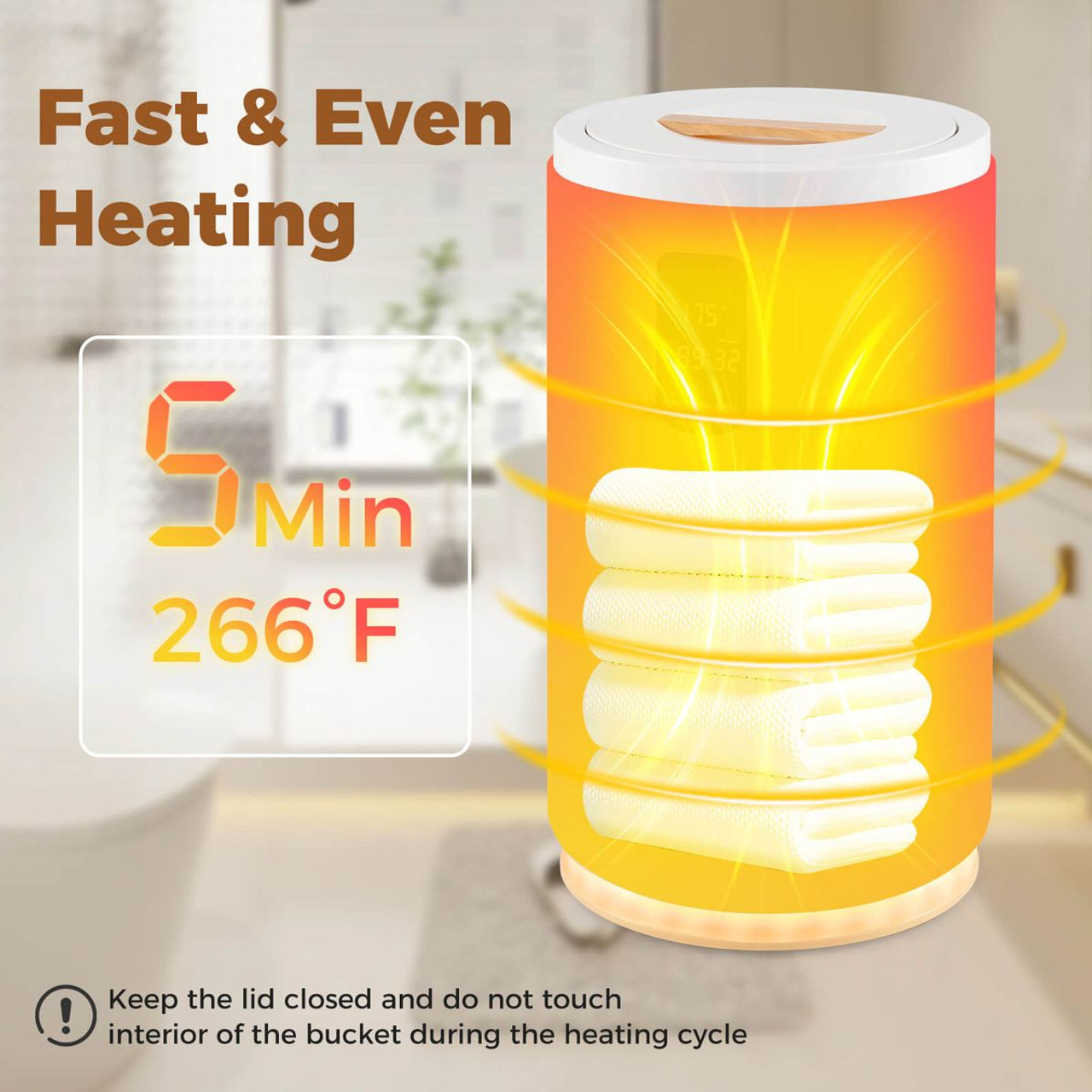 20L Towel Warmer for Bathroom with LED Light product image