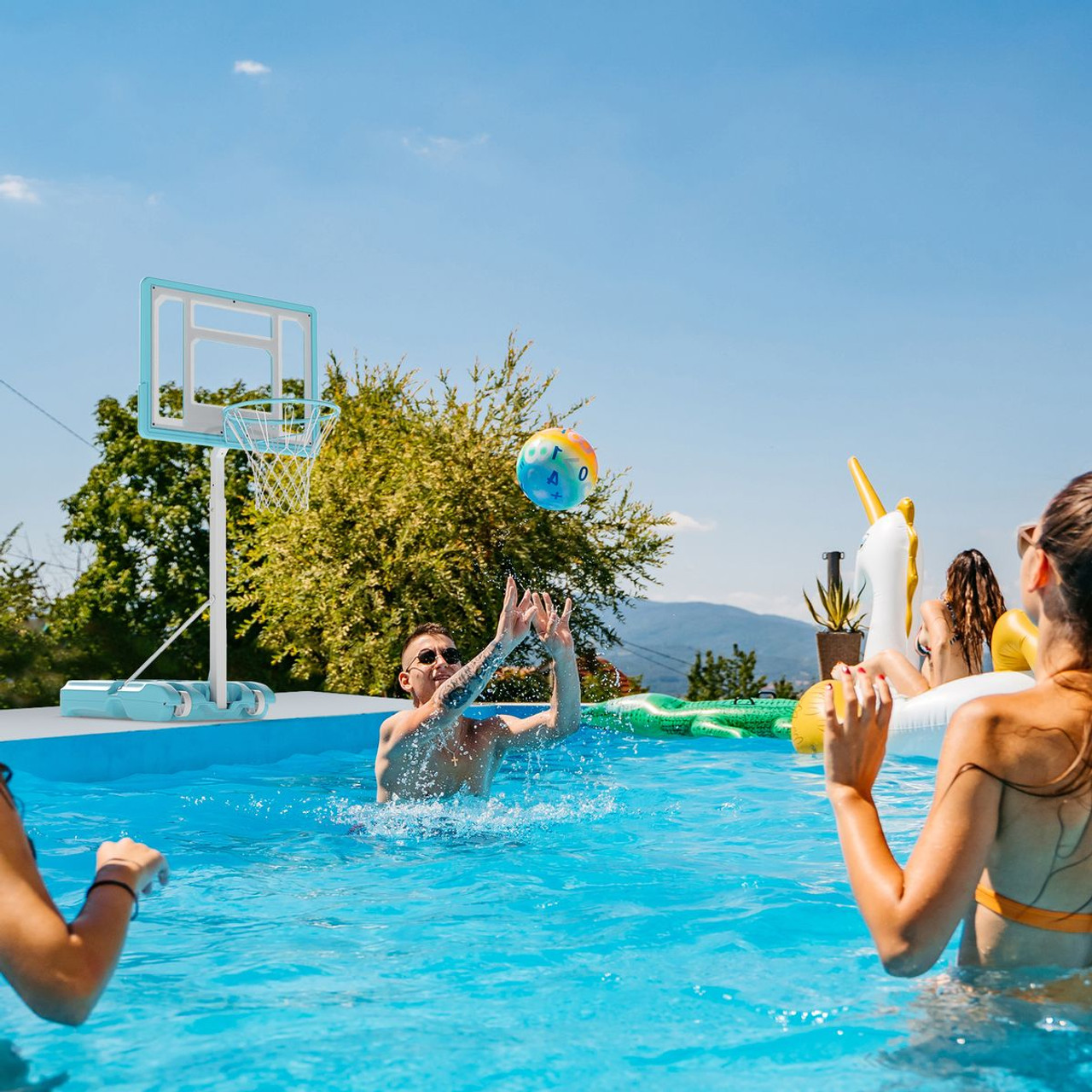 Adjustable Pool Basketball Hoop with Fillable Base product image