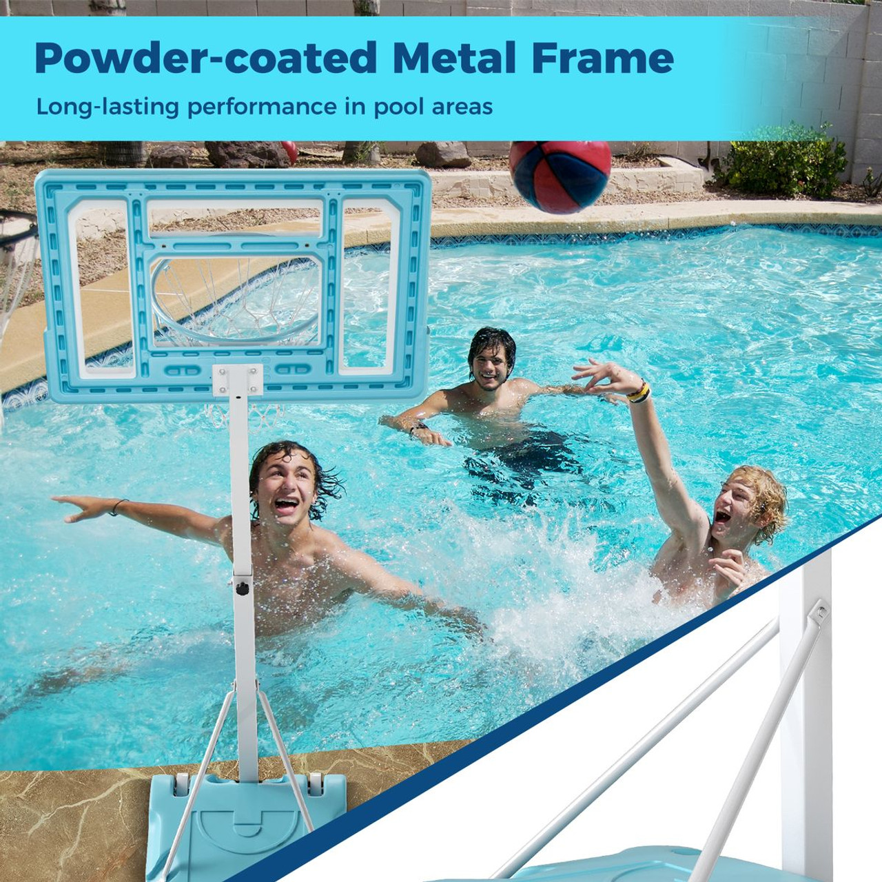 Adjustable Pool Basketball Hoop with Fillable Base product image