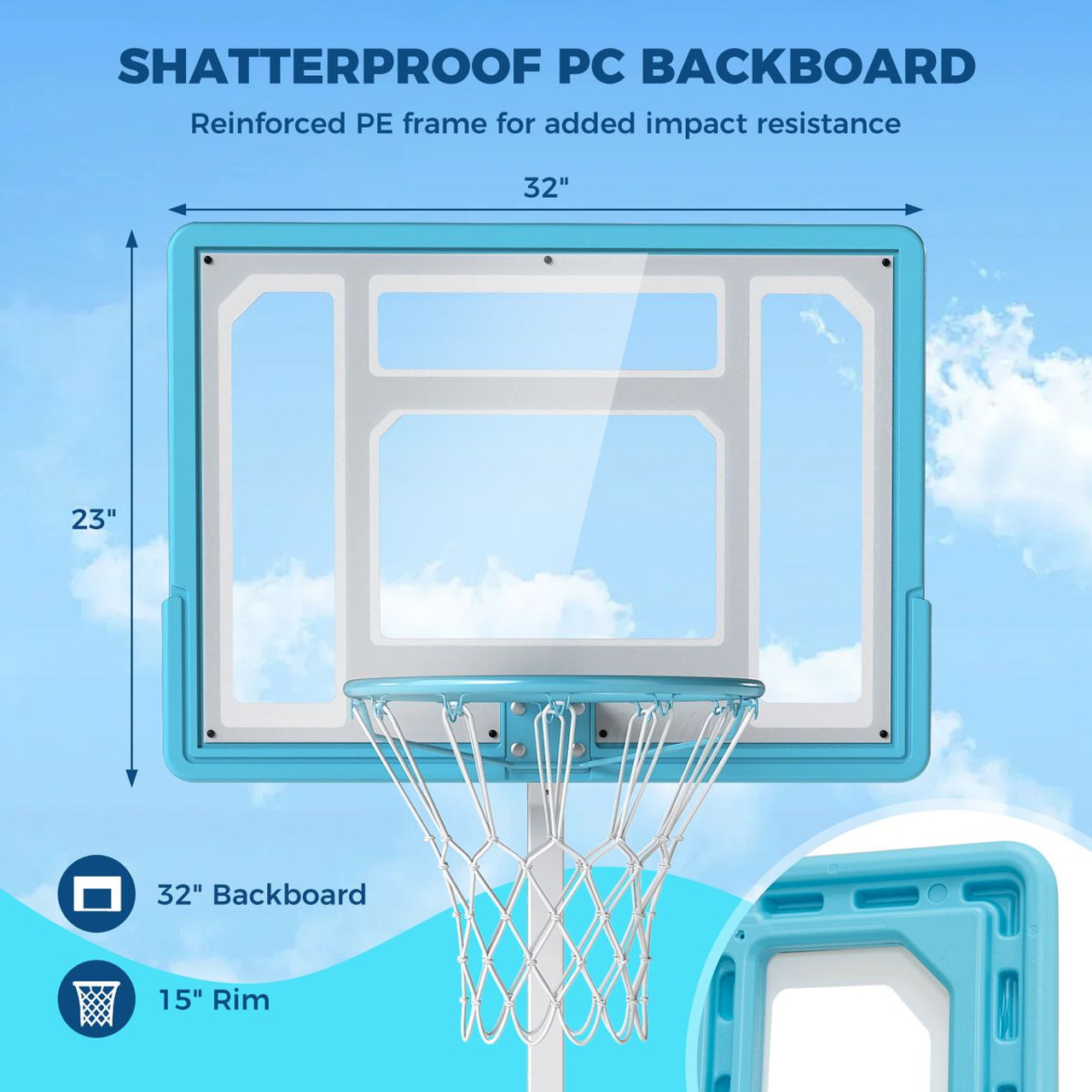 Adjustable Pool Basketball Hoop with Fillable Base product image