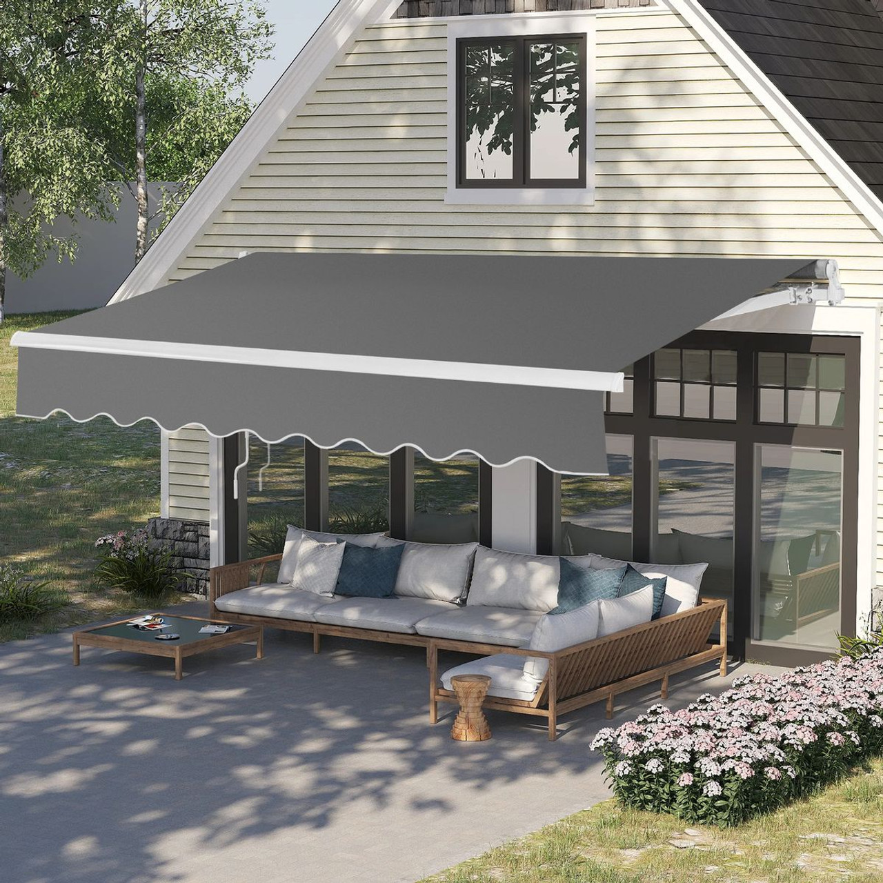 13 x 8-Foot Manual Retractable Patio Awning product image