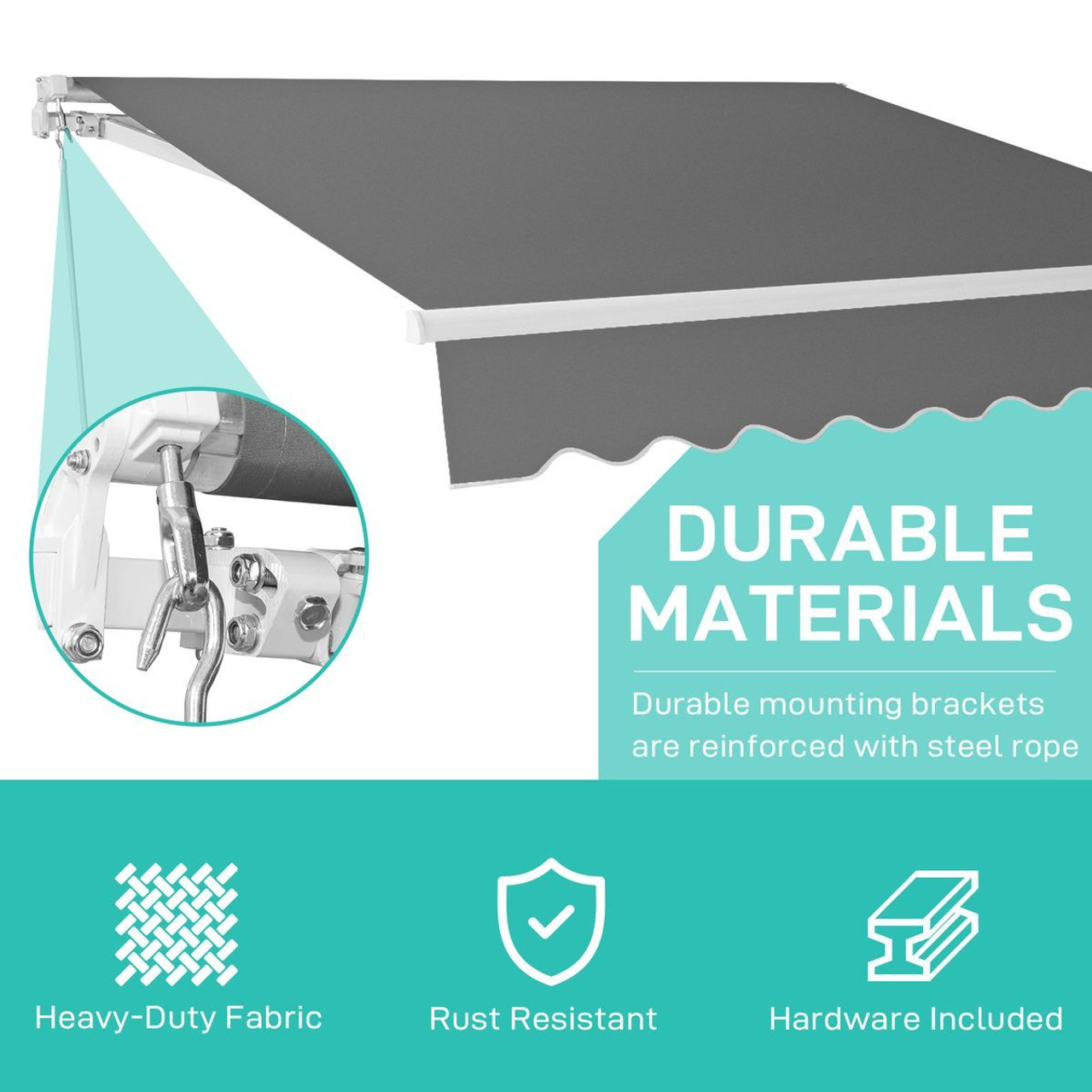 13 x 8-Foot Manual Retractable Patio Awning product image