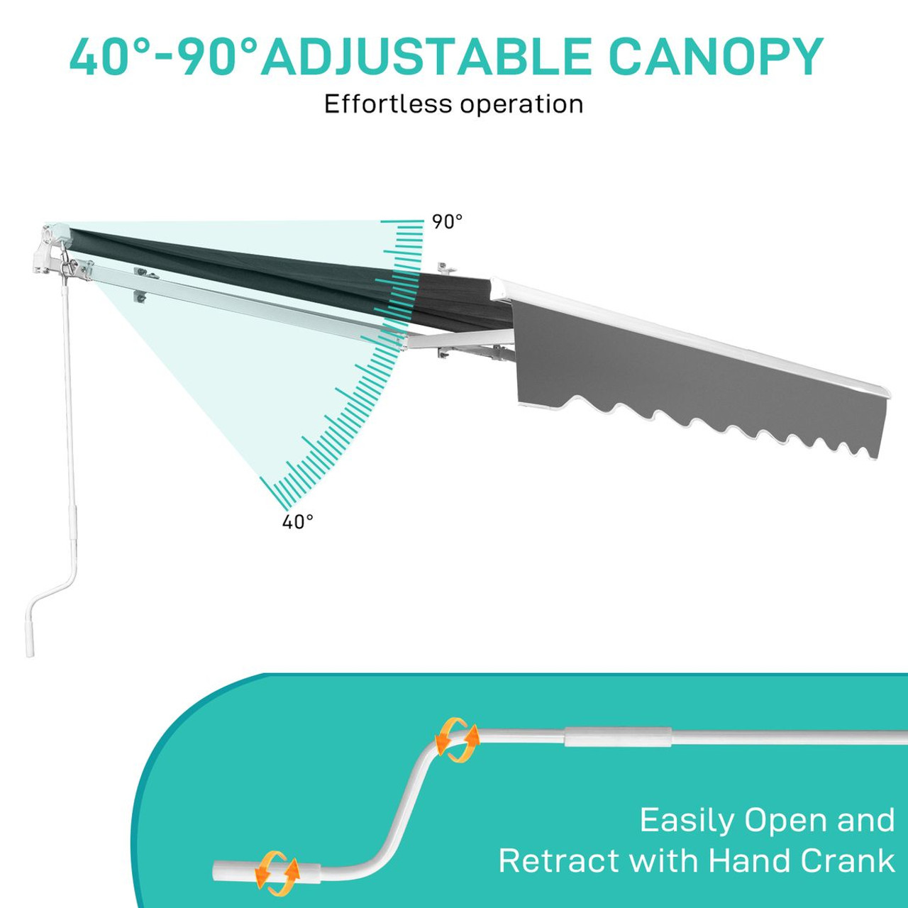 13 x 8-Foot Manual Retractable Patio Awning product image