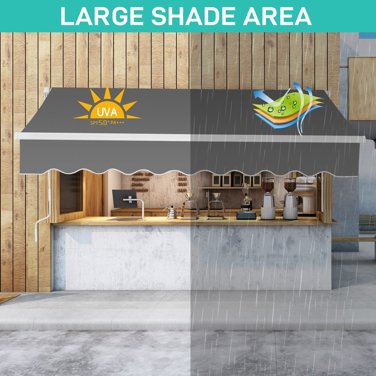 13 x 8-Foot Manual Retractable Patio Awning product image