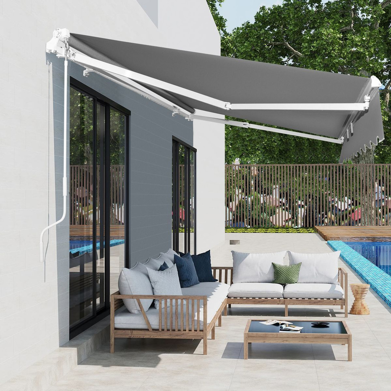13 x 8-Foot Manual Retractable Patio Awning product image