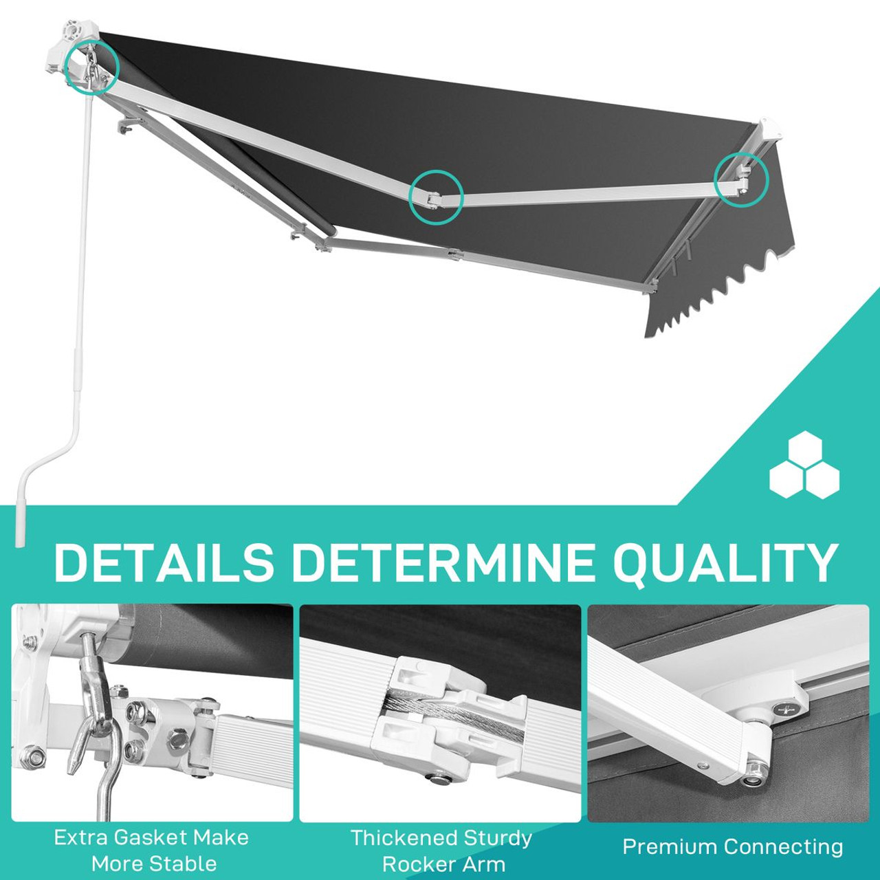 13 x 8-Foot Manual Retractable Patio Awning product image