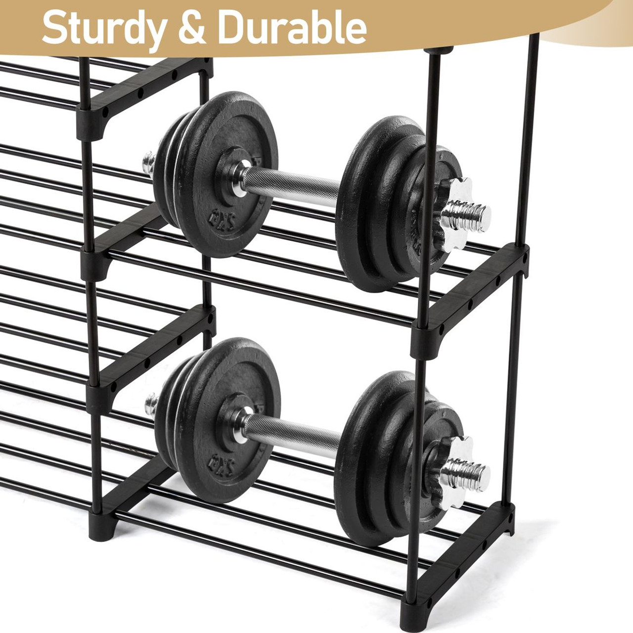 Double Row 10-Tier Non-Woven Shoe Rack product image