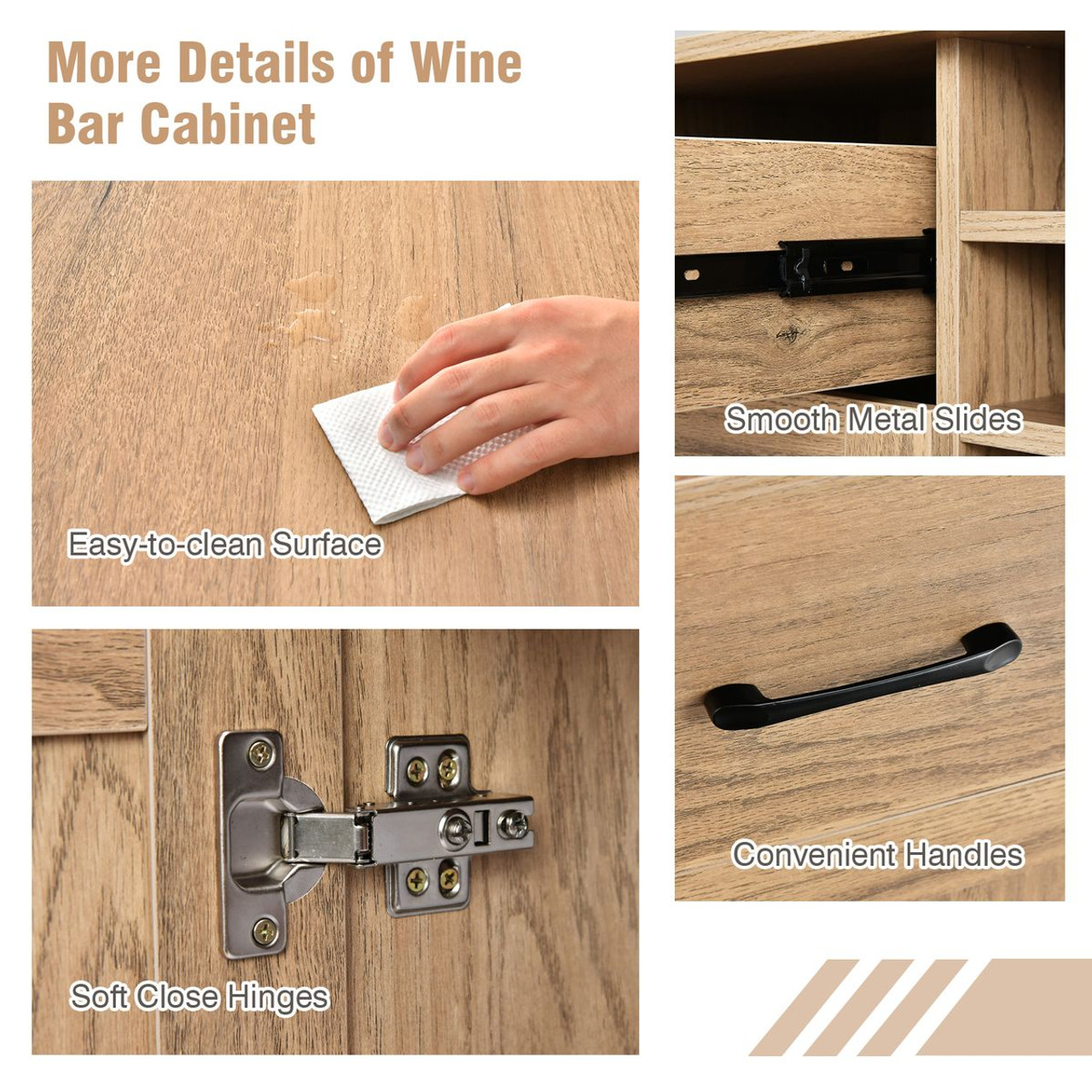 2-Door Wine Bar Cabinet with Drawer product image