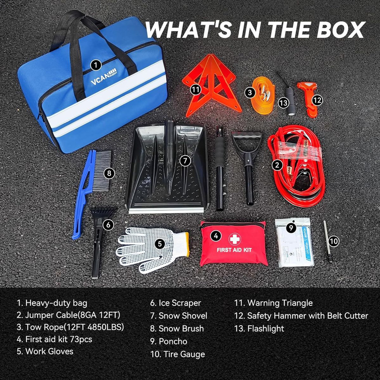 Car Emergency Kit with Jumper Cables product image