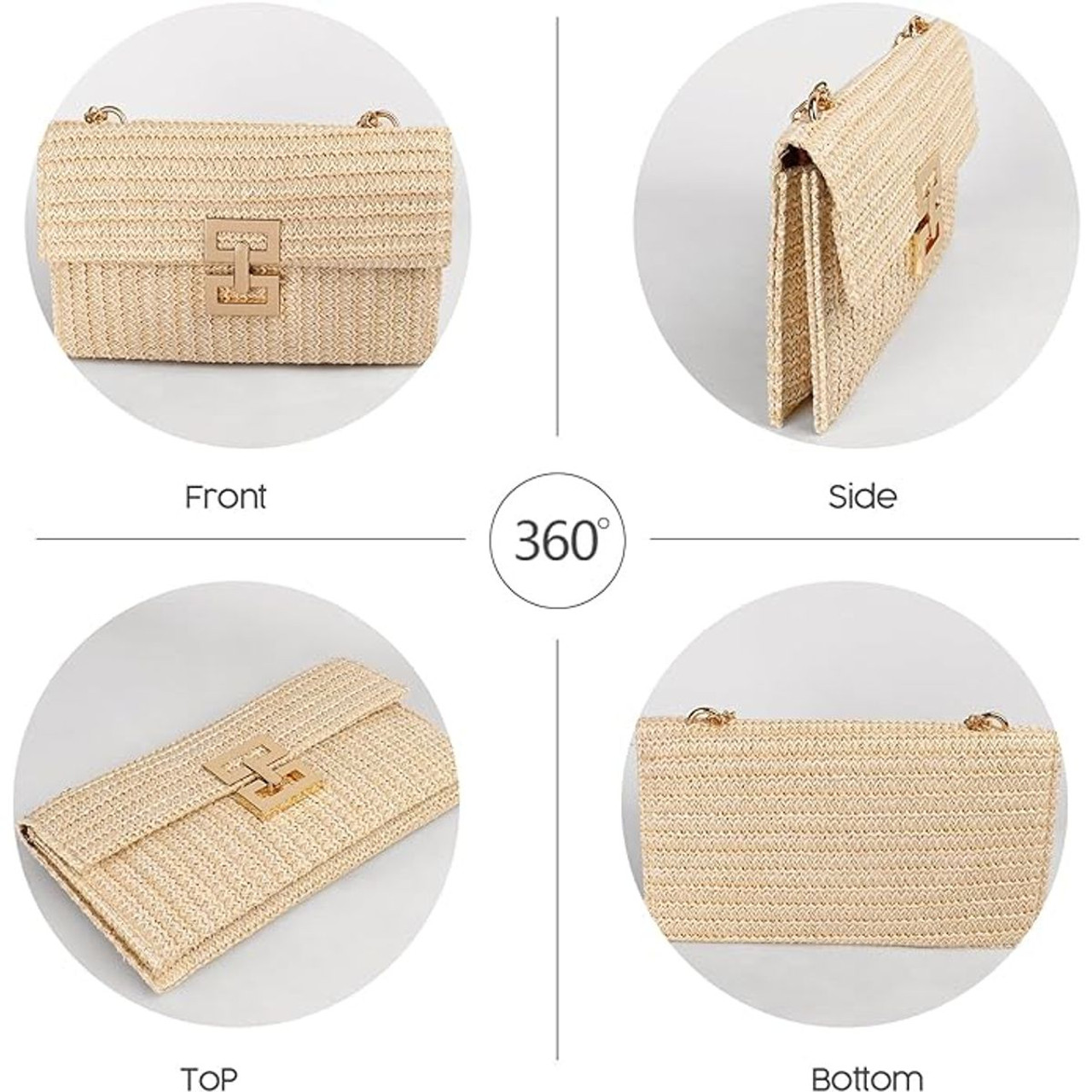 Straw Clutch Purse Crossbody Bag product image