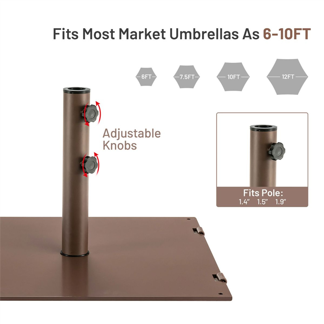 10-foot Outdoor Patio Umbrella with Solar Lights and Stand product image