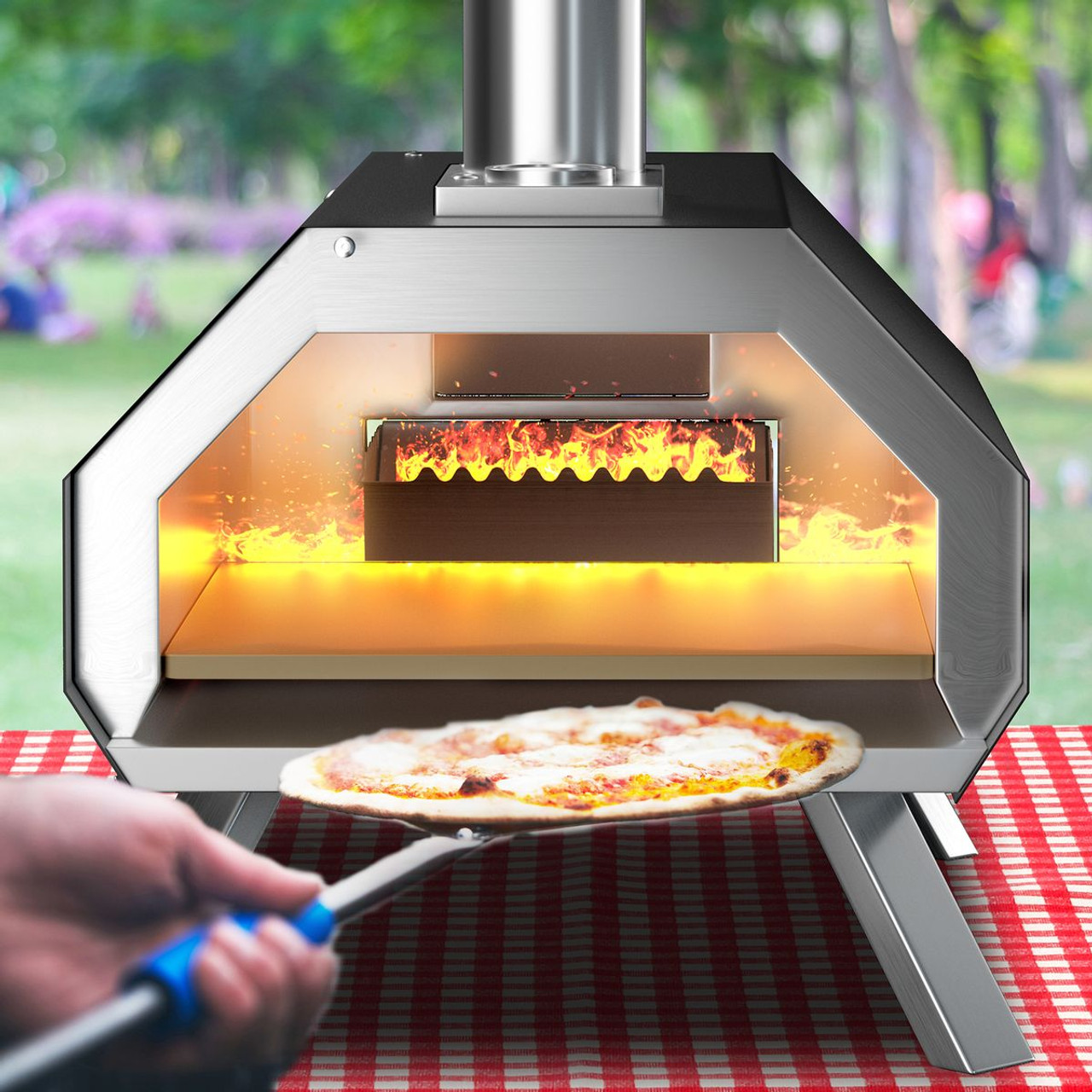 12" Outdoor Pizza Oven with Folding Legs and Removable Chimney product image