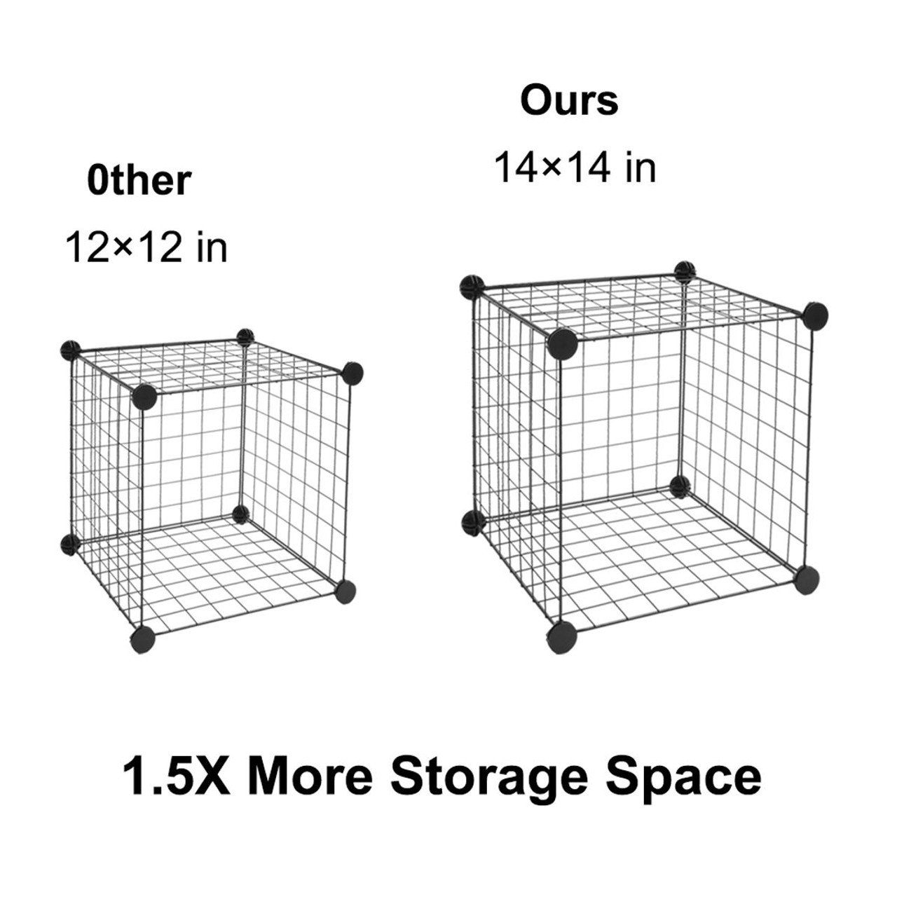 16-Cube Stackable Metal Grid Modular Shelves product image