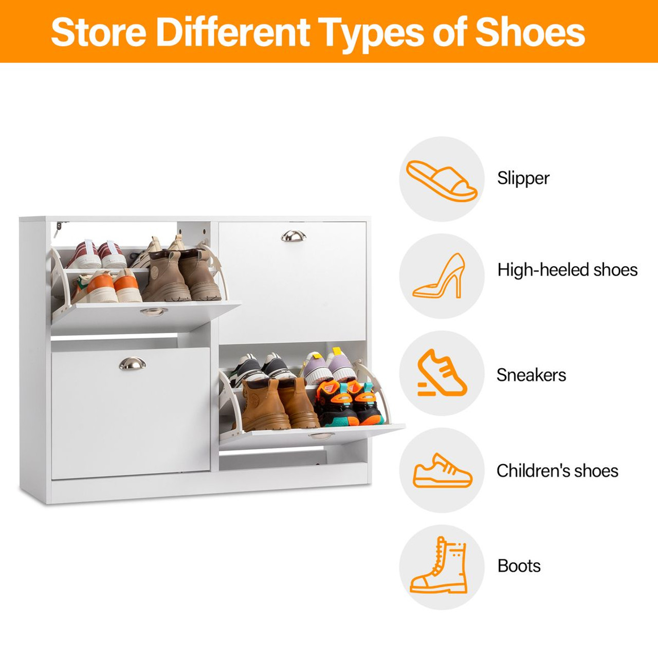 Wooden Shoe Cabinet for Entryway product image