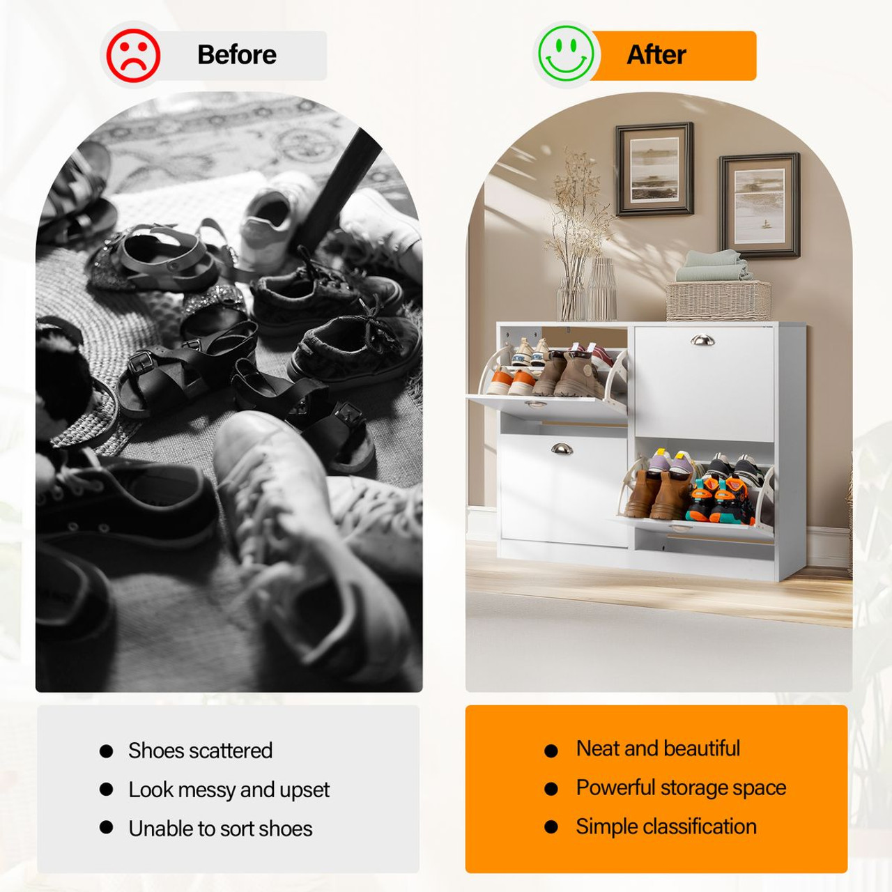 Wooden Shoe Cabinet for Entryway product image