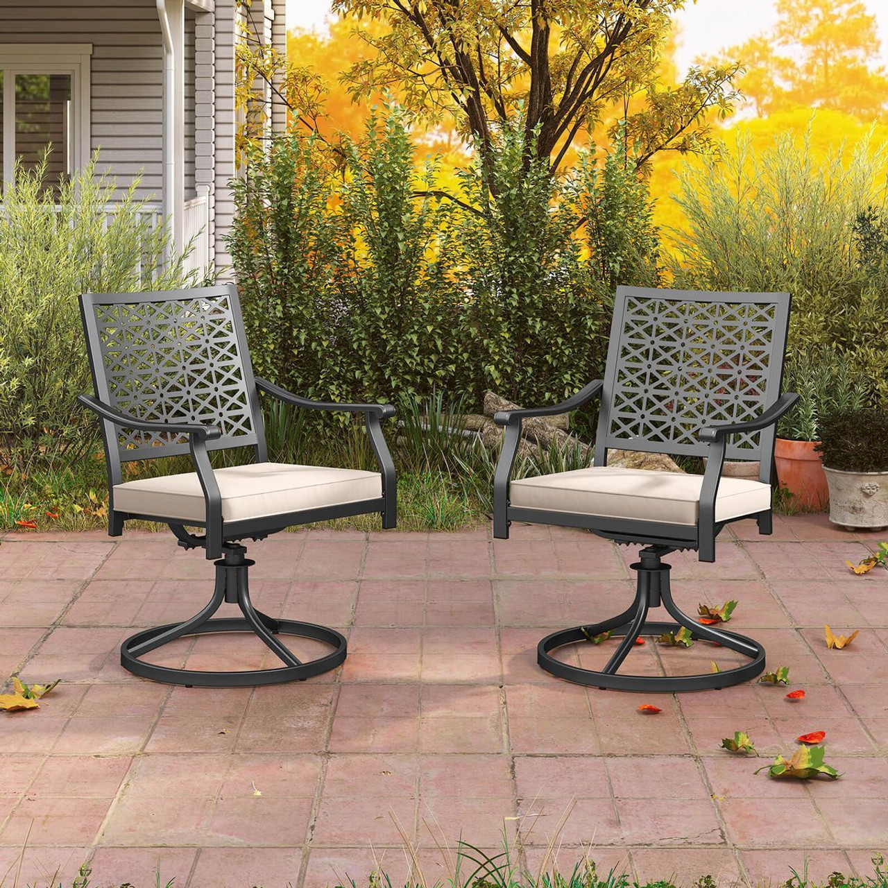 Outdoor Swivel Chairs with Padded Cushions  product image