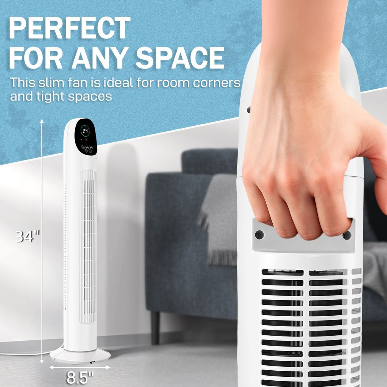 34-inch Tower Fan with 3 Modes and 3 Speeds product image