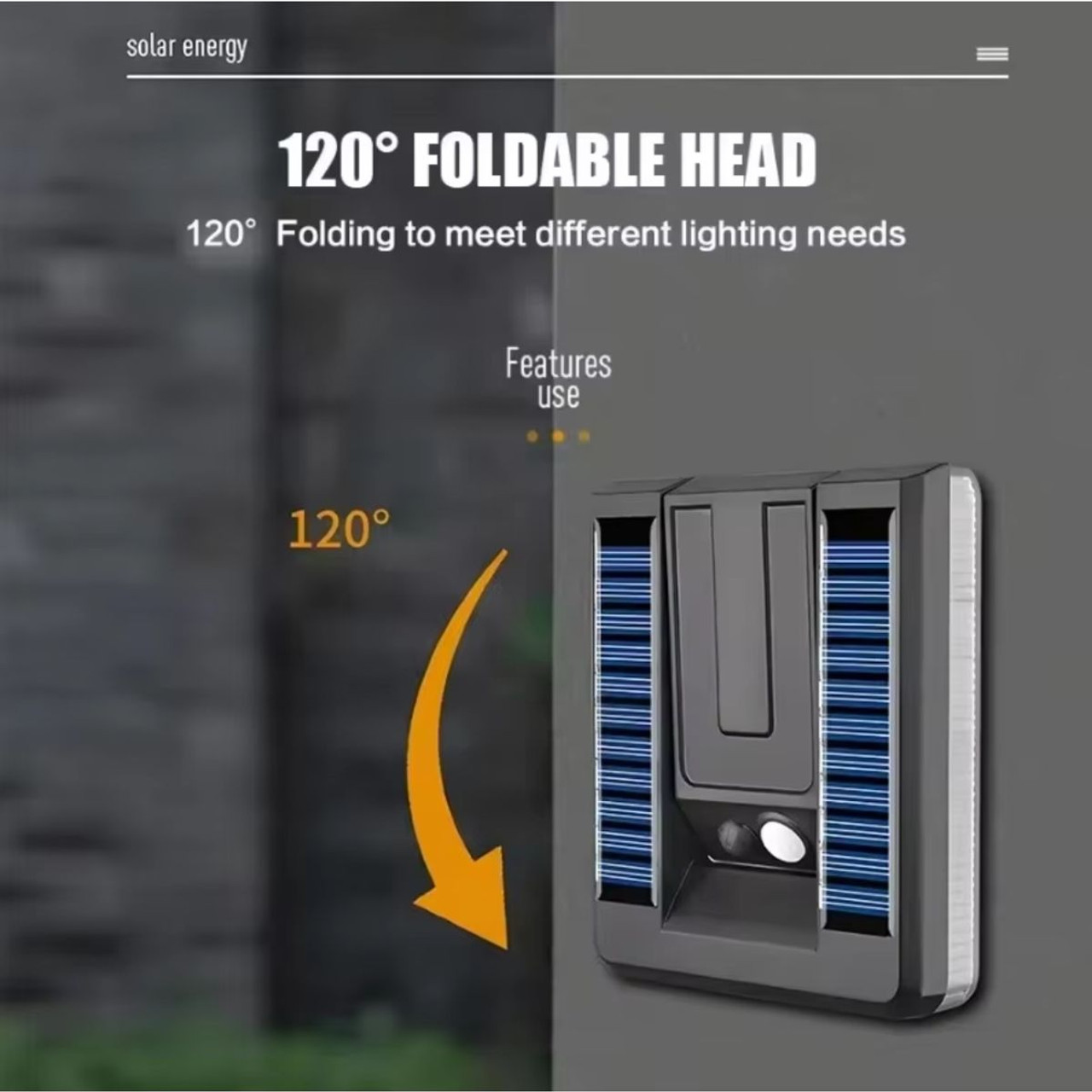 Solar Wall Light with 120° Foldable Head (2-Pack) product image