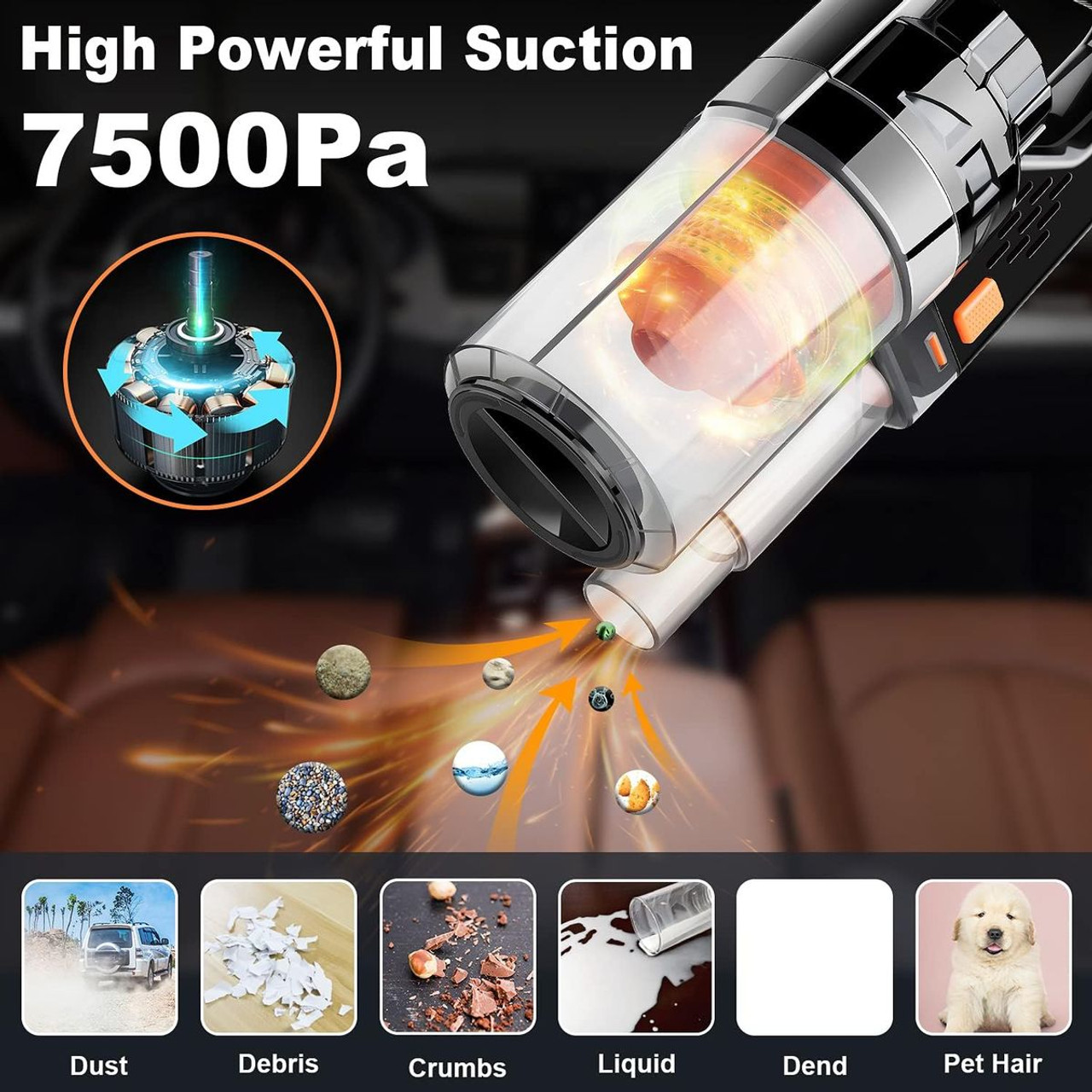 CherylonCar SV-11 Portable Handheld Car Vacuum product image