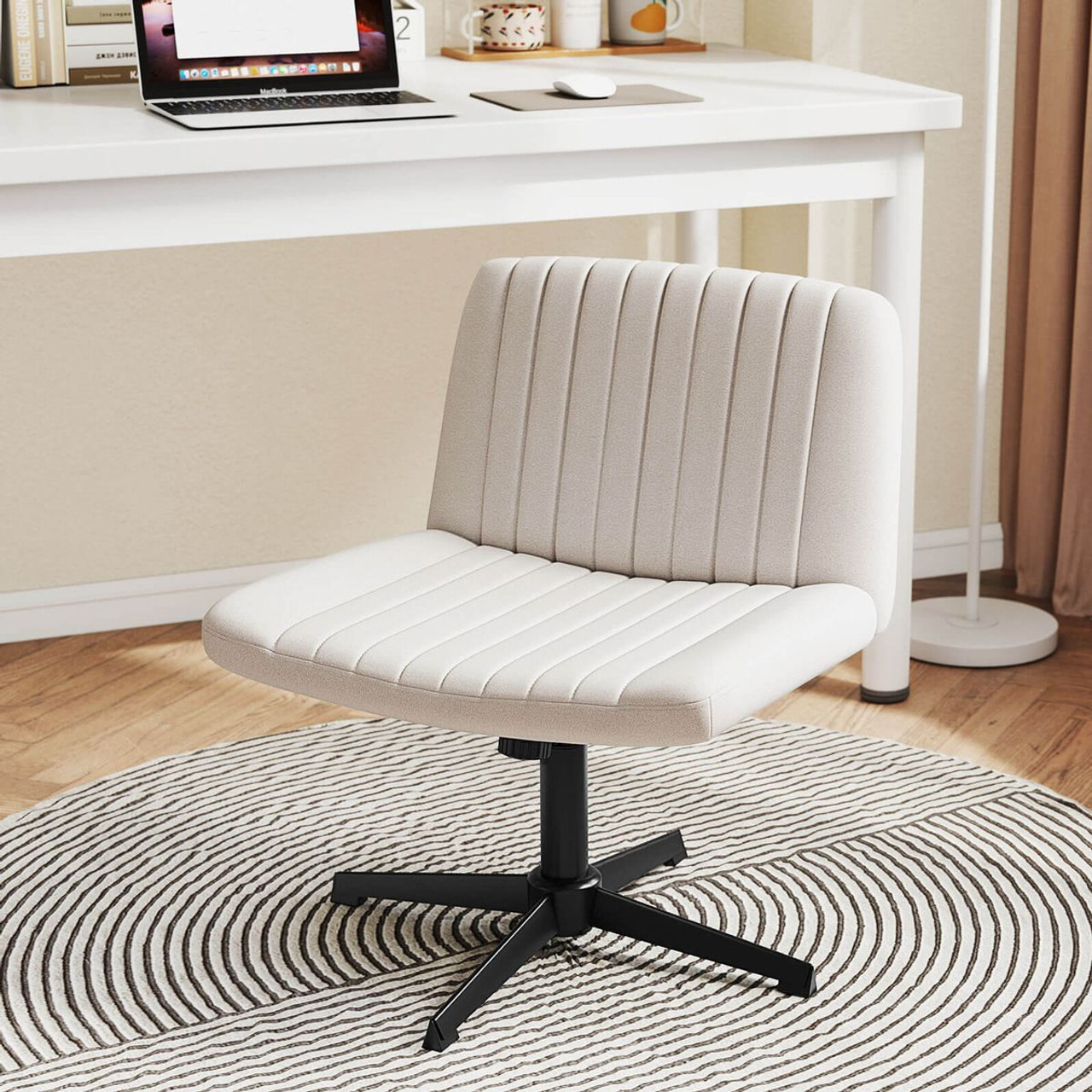 Cross Leg Desk Chair with Soft Cushion and Adjustable Height product image