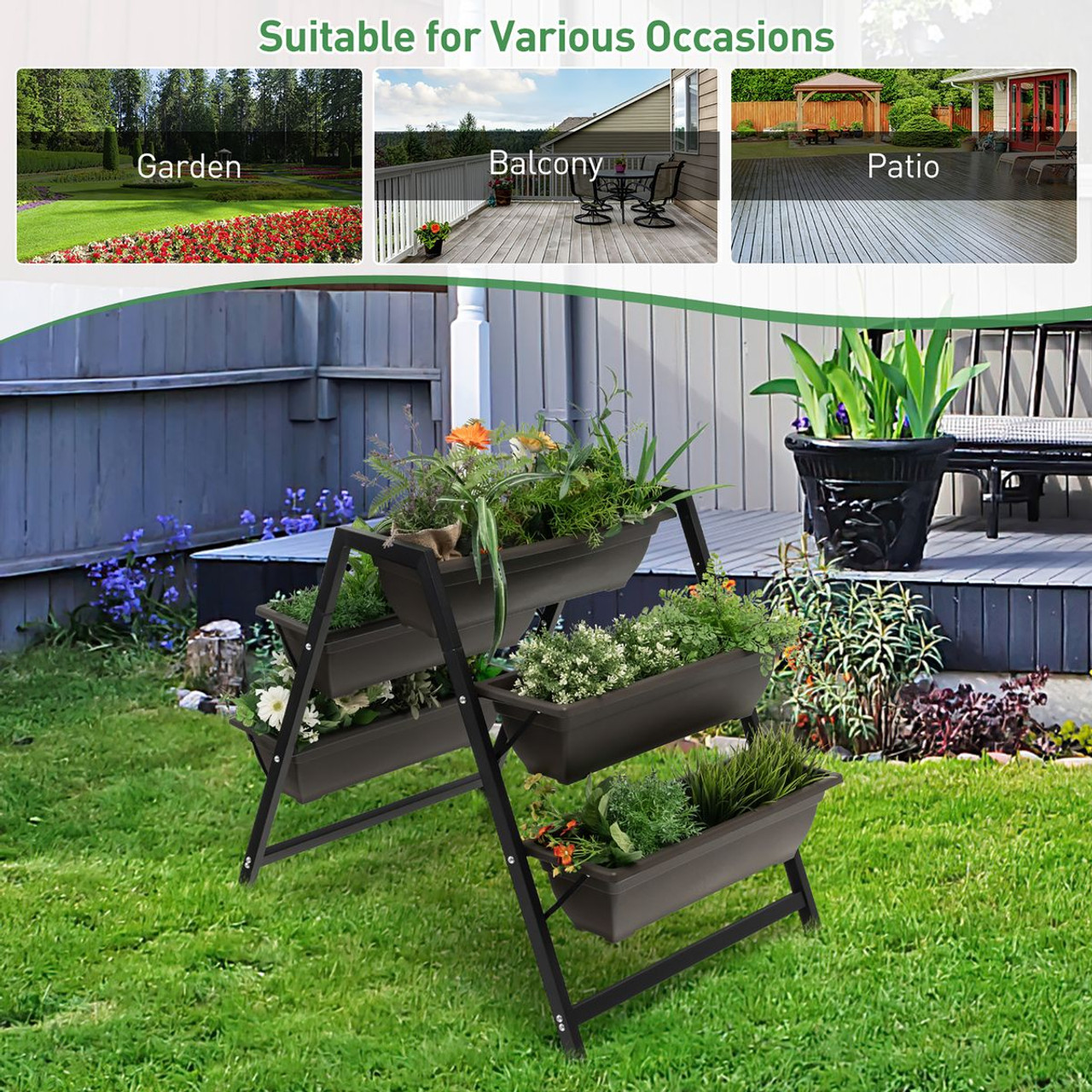 31”H Plant Stand with 5 Boxes product image