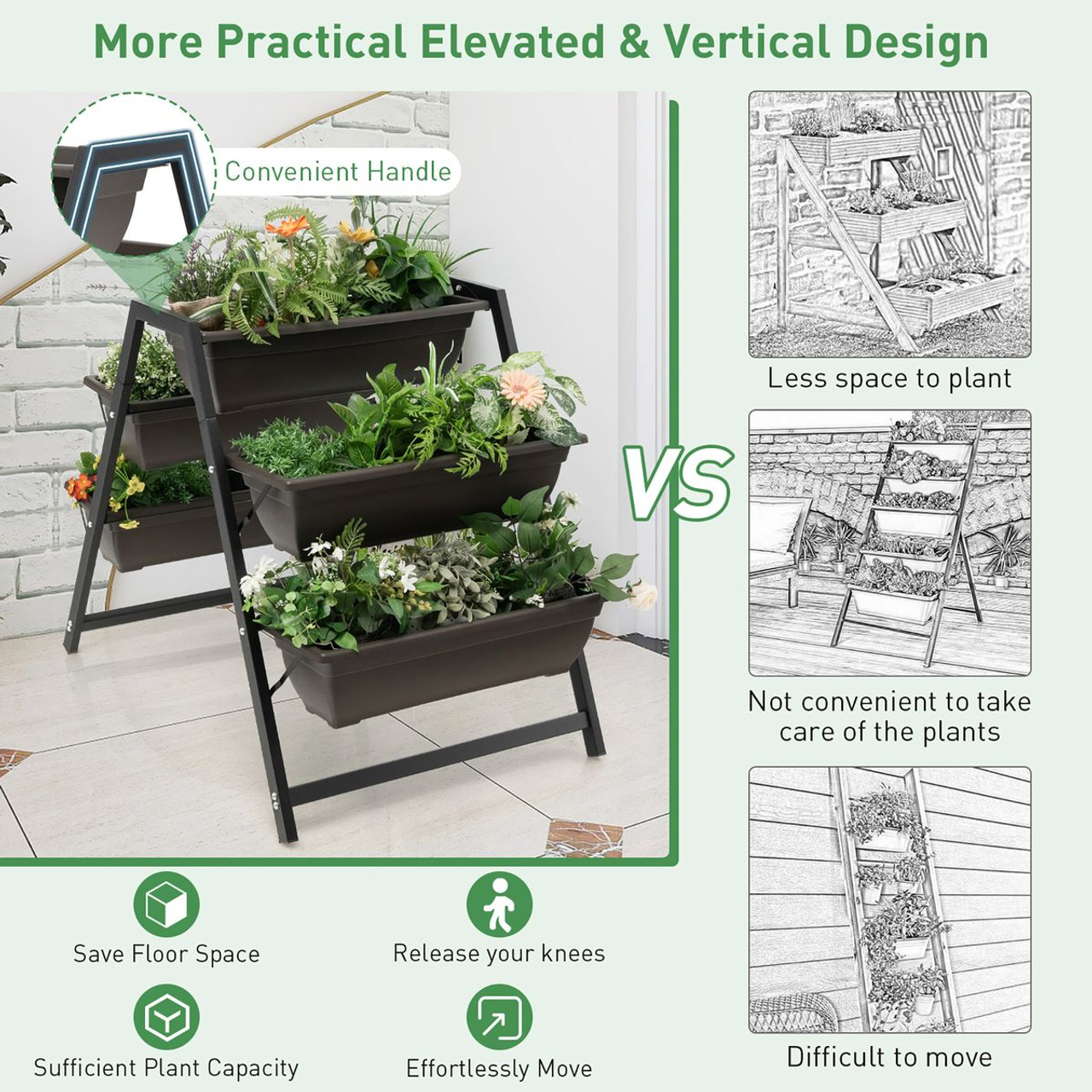 31”H Plant Stand with 5 Boxes product image