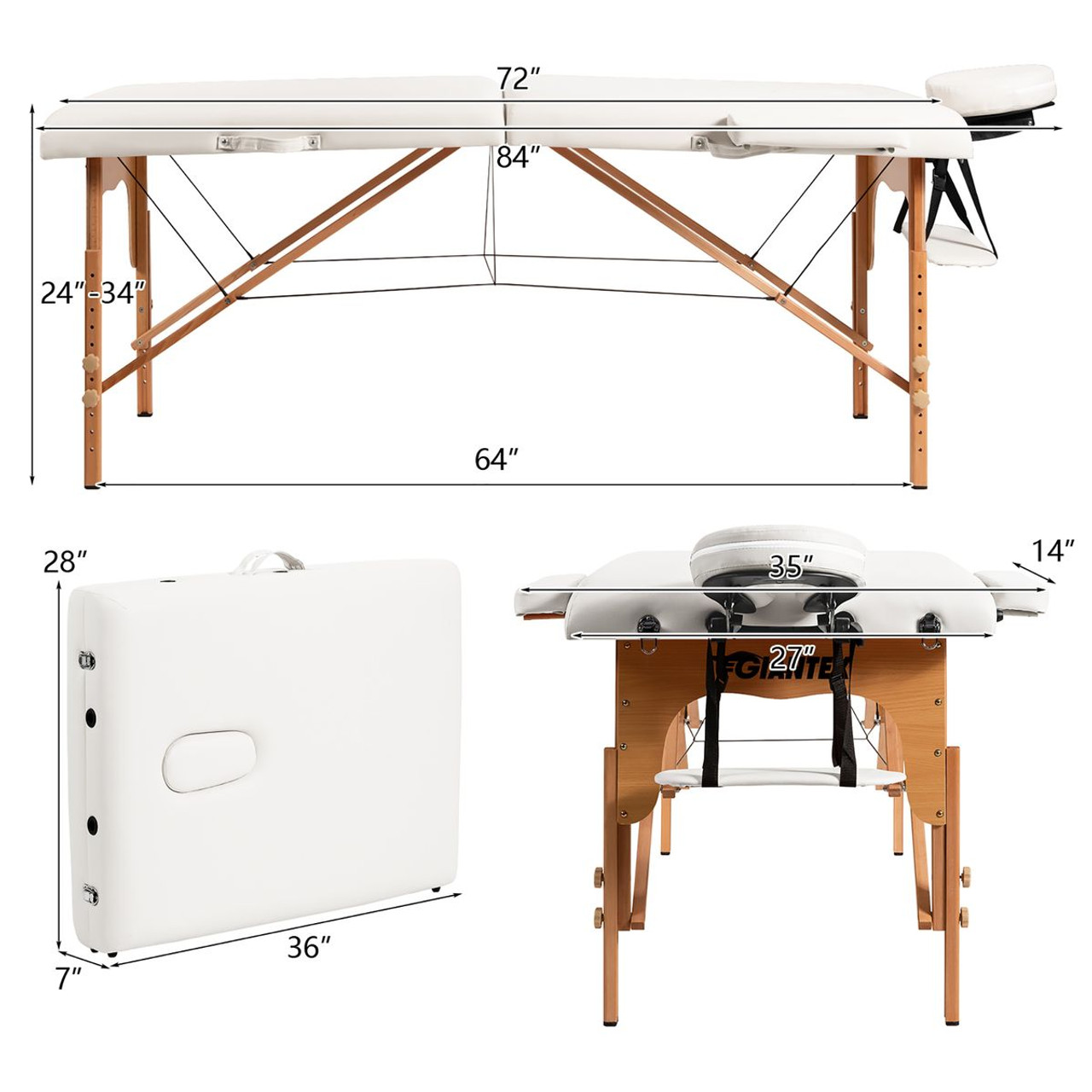 84'' Portable Massage Table with Carry Case product image