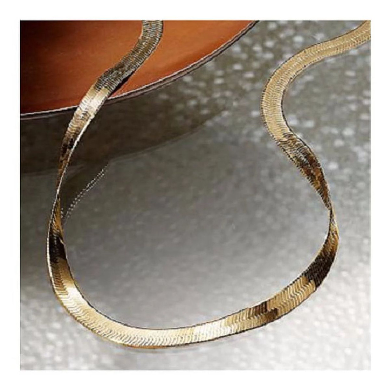 14K Gold Filled Flat Herringbone Necklace product image