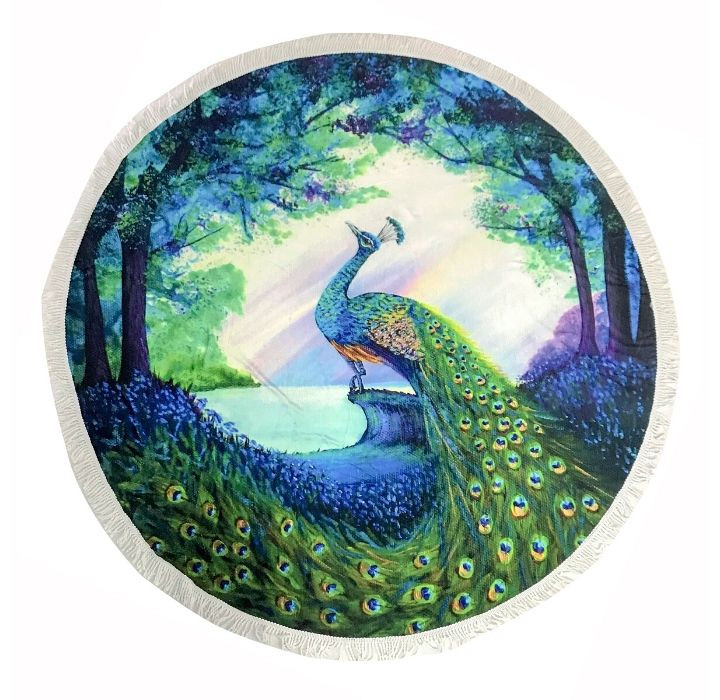 Round 61" Diameter Fringed Beach Towels product image