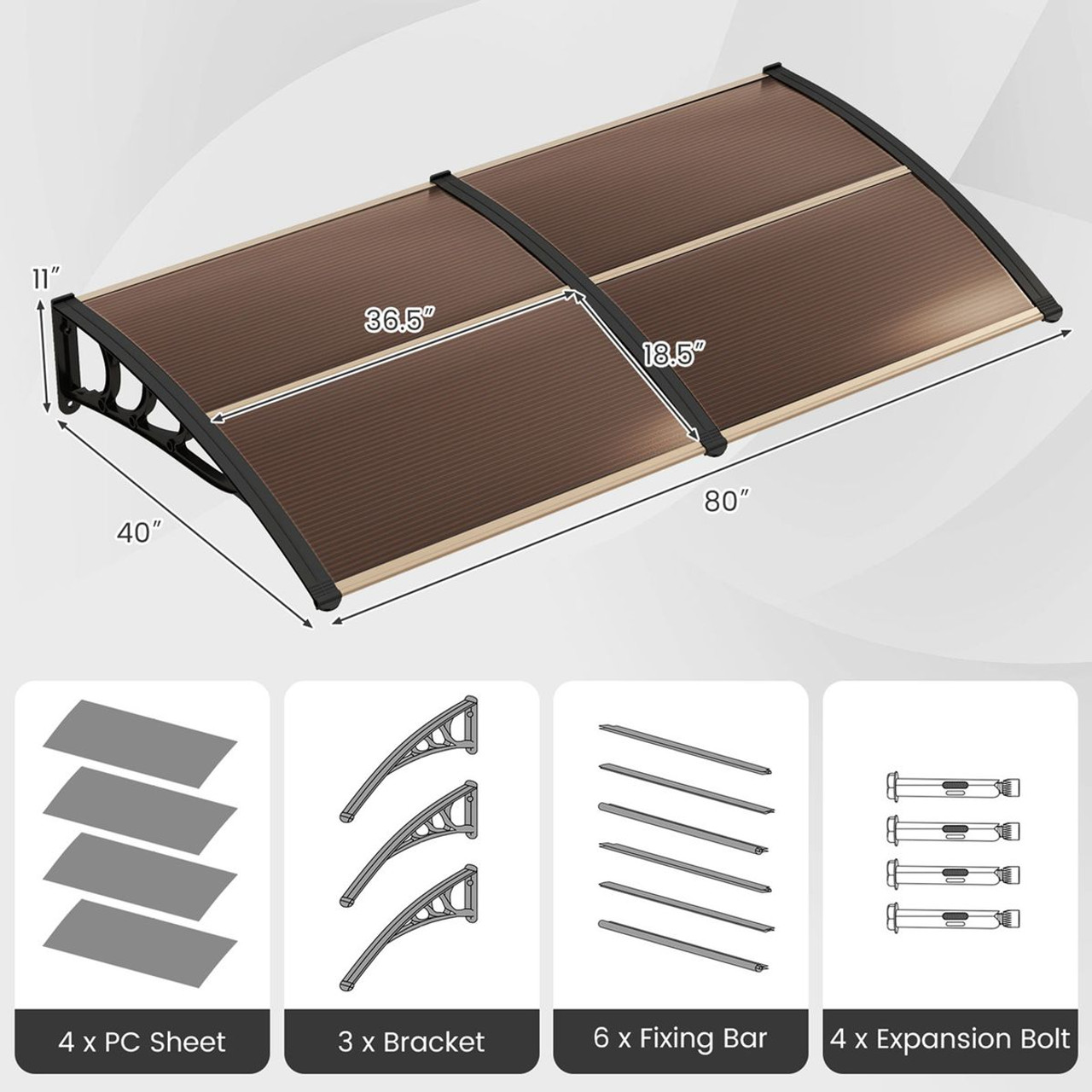 80'' x 40'' Outdoor Patio Awning product image