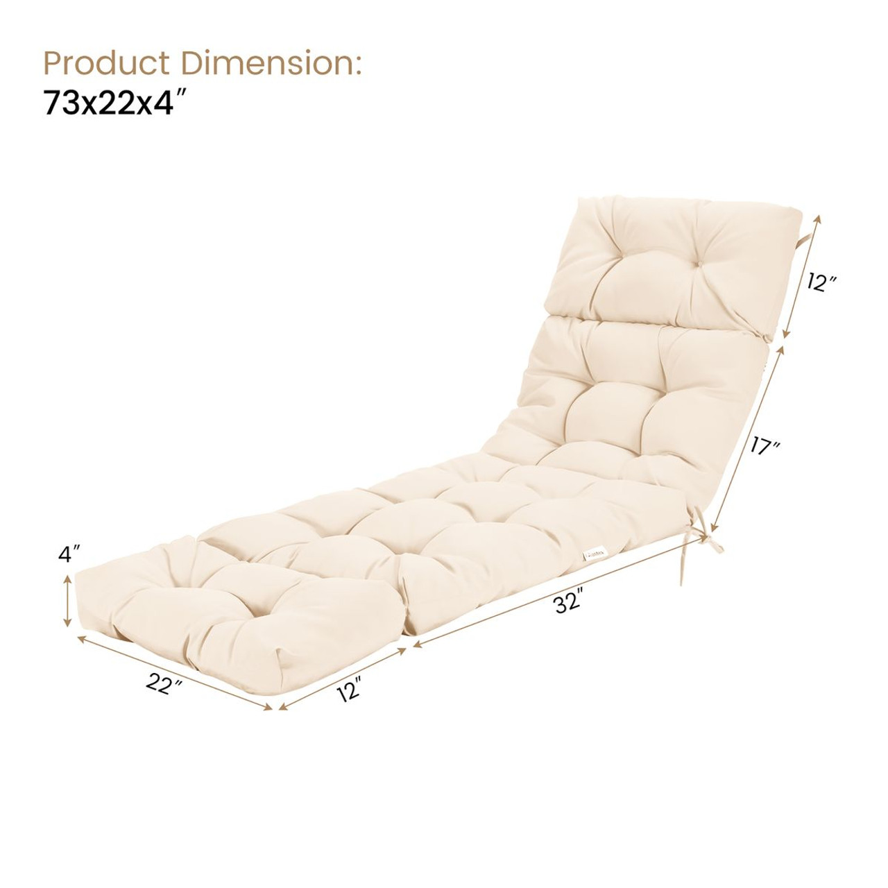 73'' Lounge Chaise Cushion Padded Recliner product image