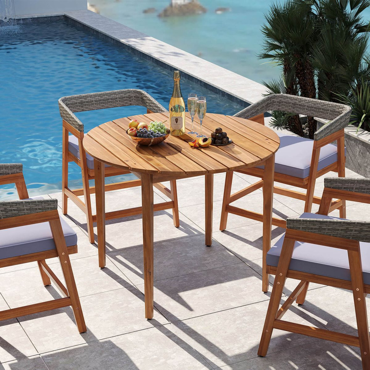 5-Piece Patio Dining Set with Soft Cushions product image