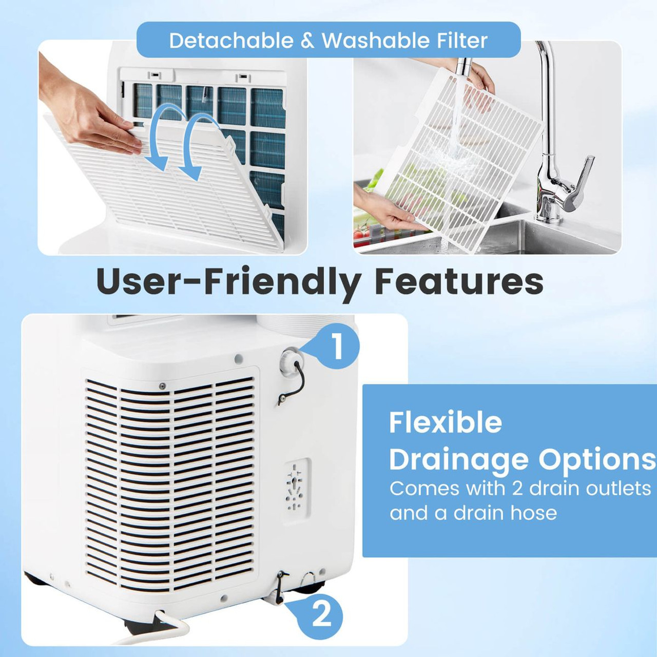 14000 BTU Inverter Portable Air Conditioner with APP Voice and Remote product image