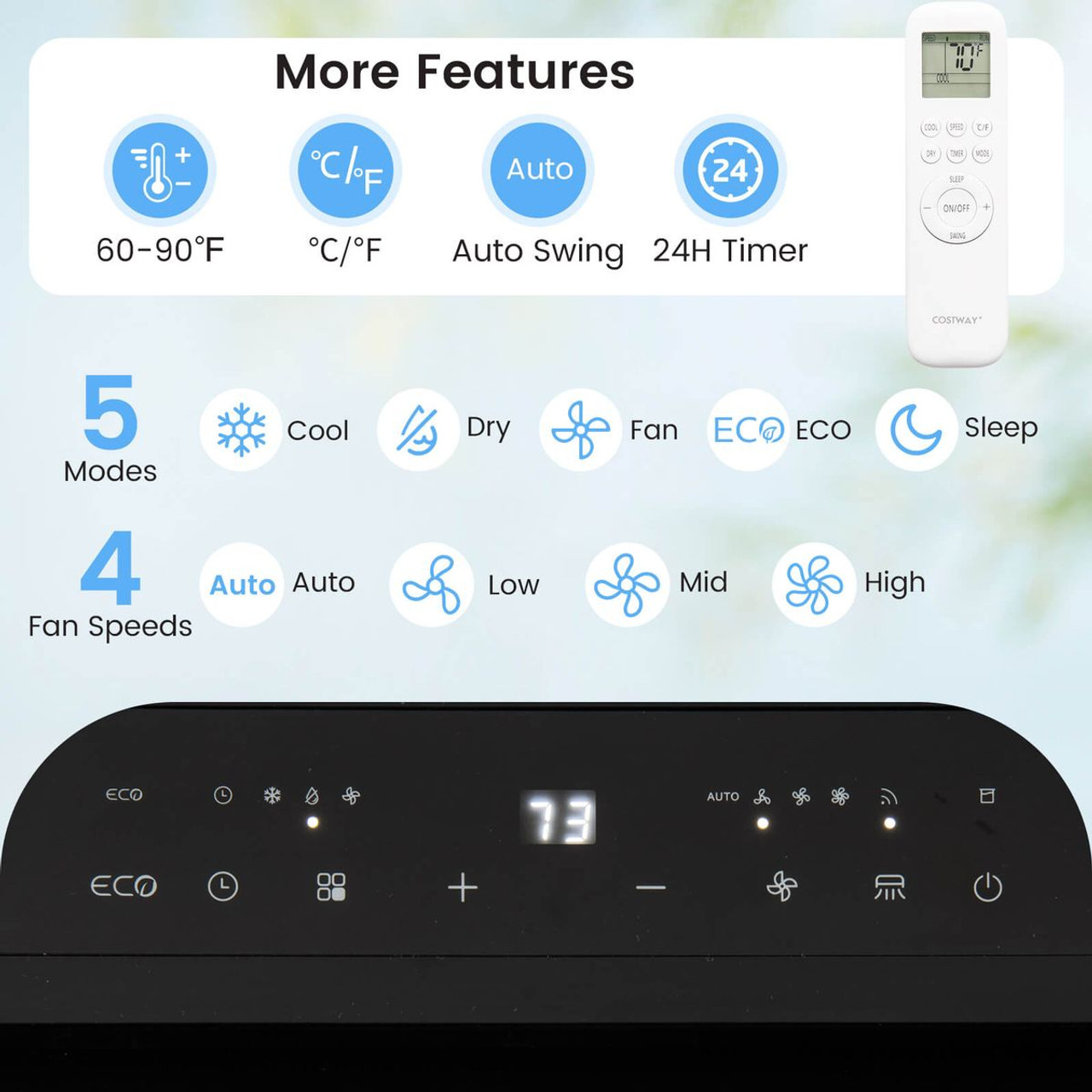 14000 BTU Inverter Portable Air Conditioner with APP Voice and Remote product image