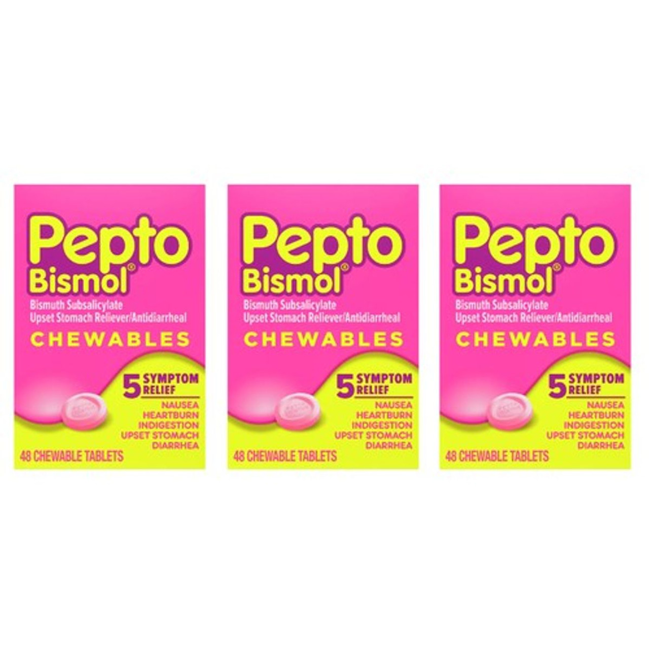 Pepto Bismol Chewables, 48 ct (3-Pack) product image