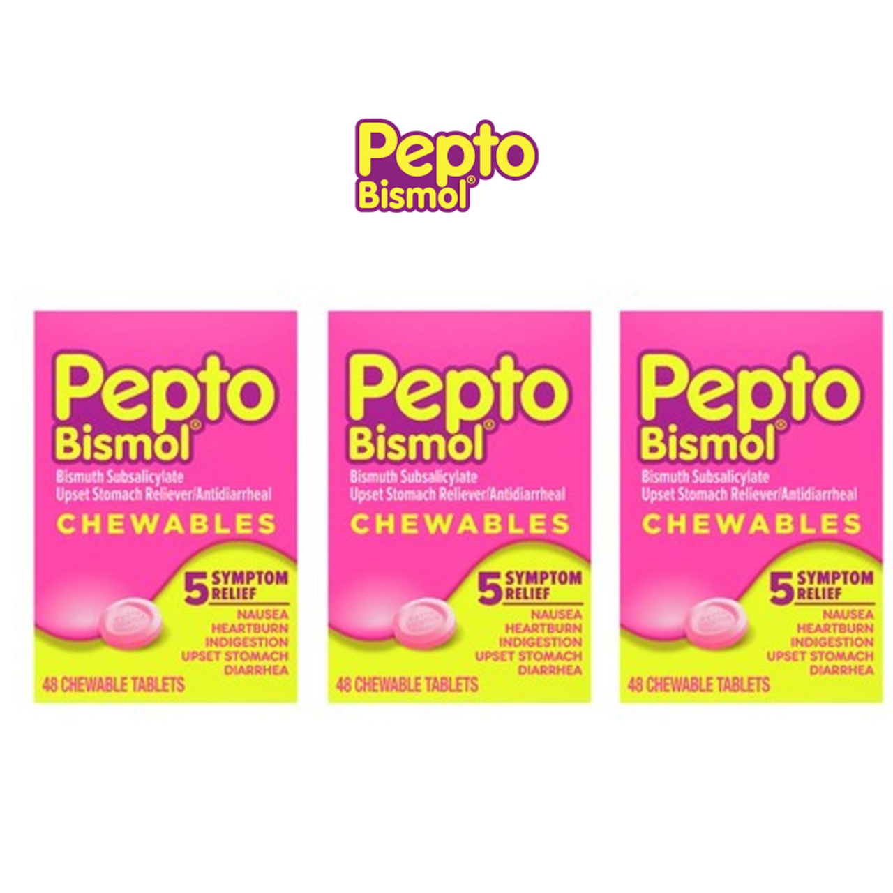 Pepto Bismol Chewables, 48 ct (3-Pack) product image