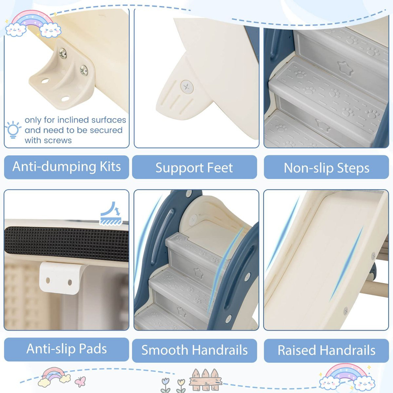 4-in-1 Toddler Slide Playground with Basketball and Rings product image  4-in-1 Toddler Slide Playground with Basketball and Rings product image