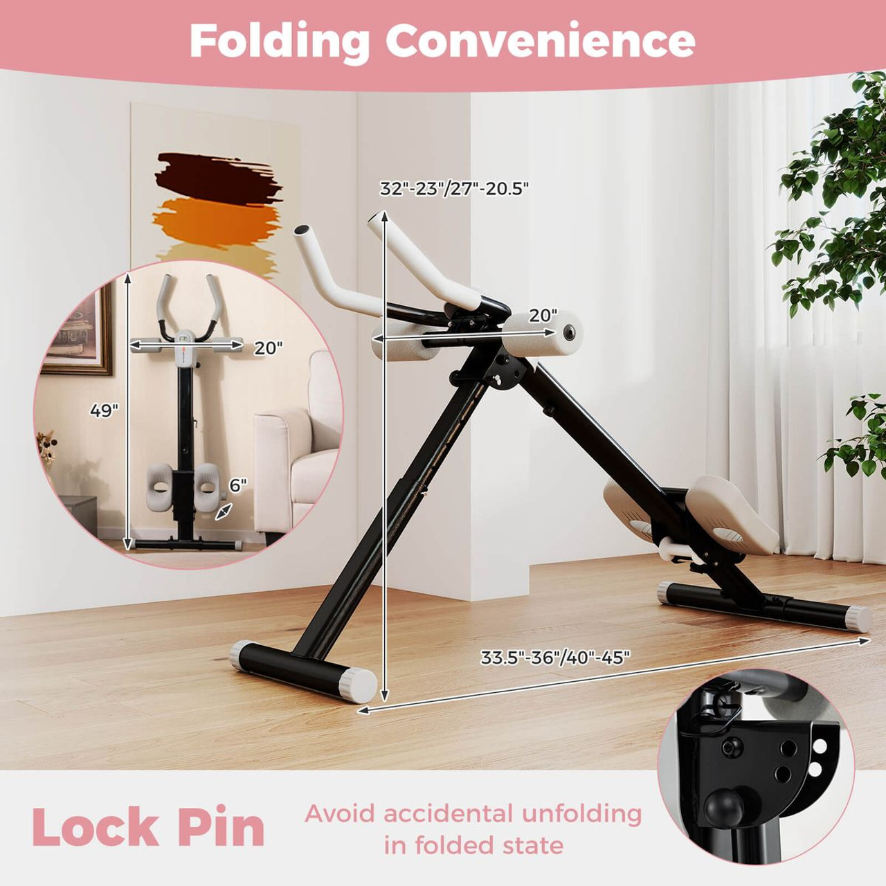 Adjustable Exercise Trainer with Foldable Design and Knee Cushions product image