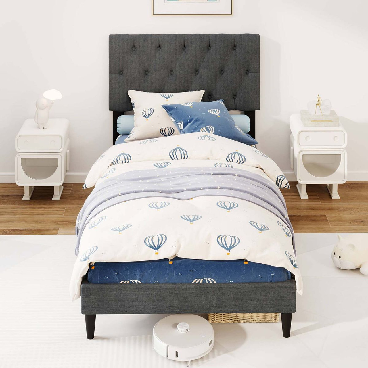 Bed Frame with Button-Tufted Headboard  product image
