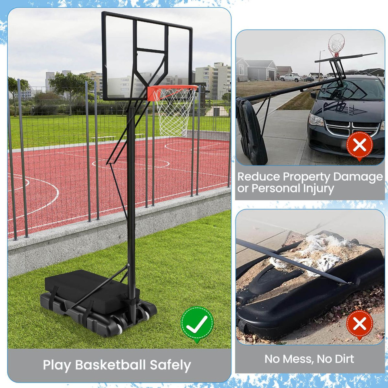 6.5-10 FT Portable Basketball Hoop with Weighted Base product image 6.5-10 FT Portable Basketball Hoop with Weighted Base product image