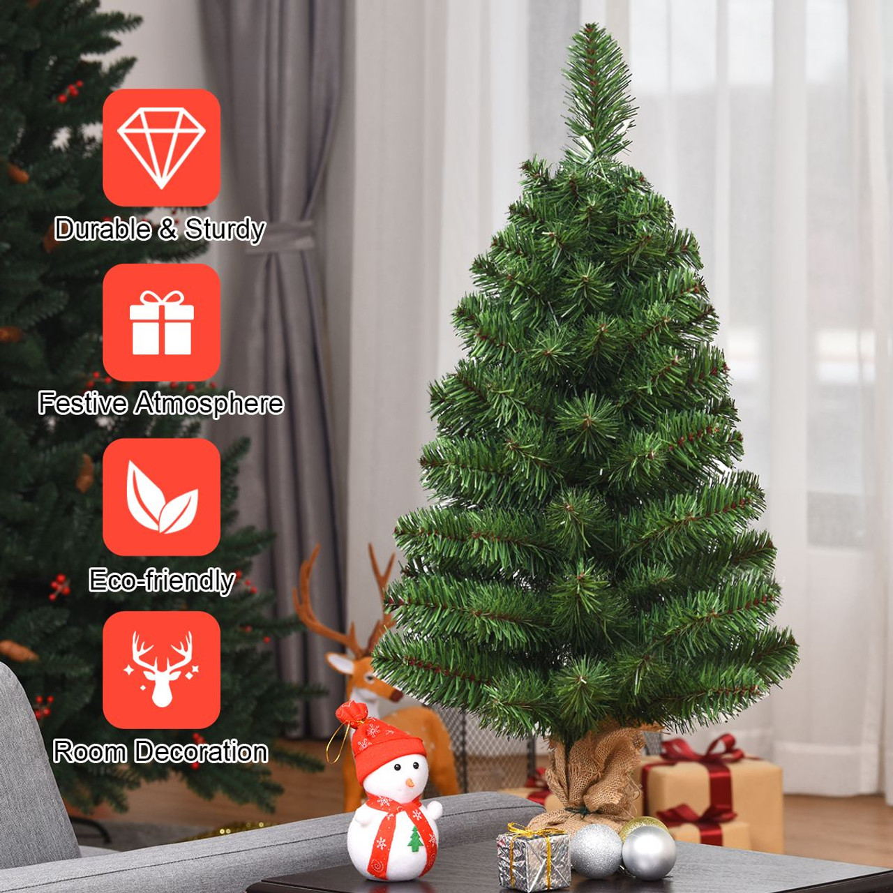 3Ft Artificial Christmas Tree with Burlap Base product image
