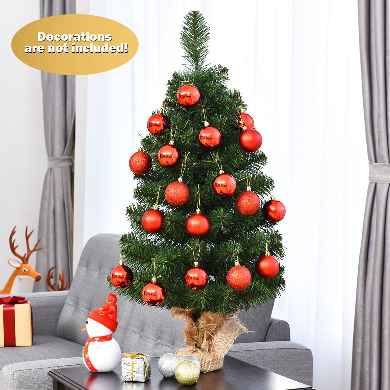 3Ft Artificial Christmas Tree with Burlap Base product image