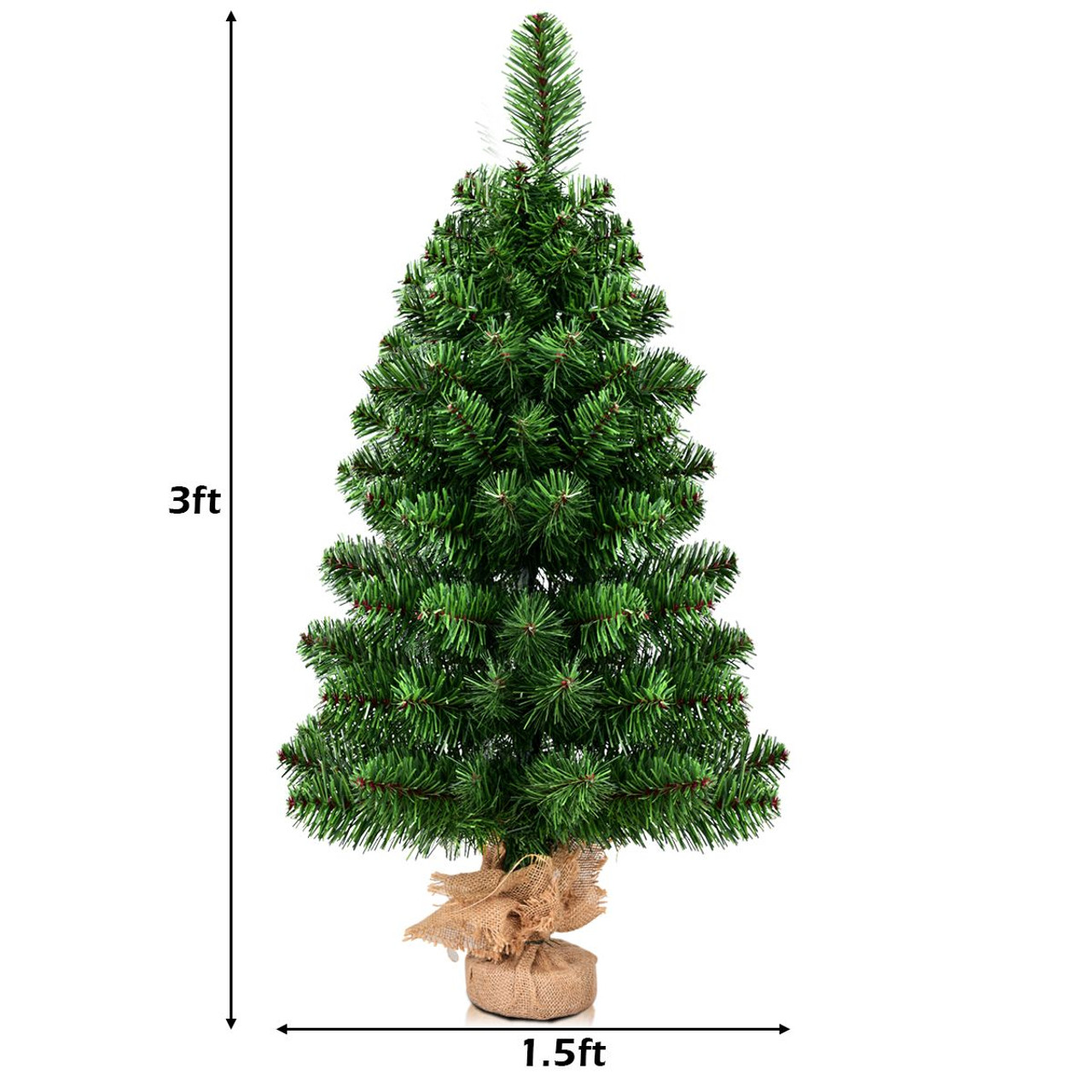 3Ft Artificial Christmas Tree with Burlap Base product image