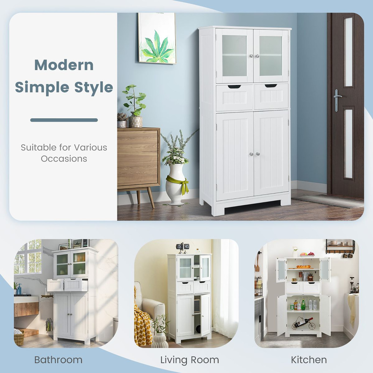 Bathroom Floor Storage Cabinet with 2 Drawers  product image