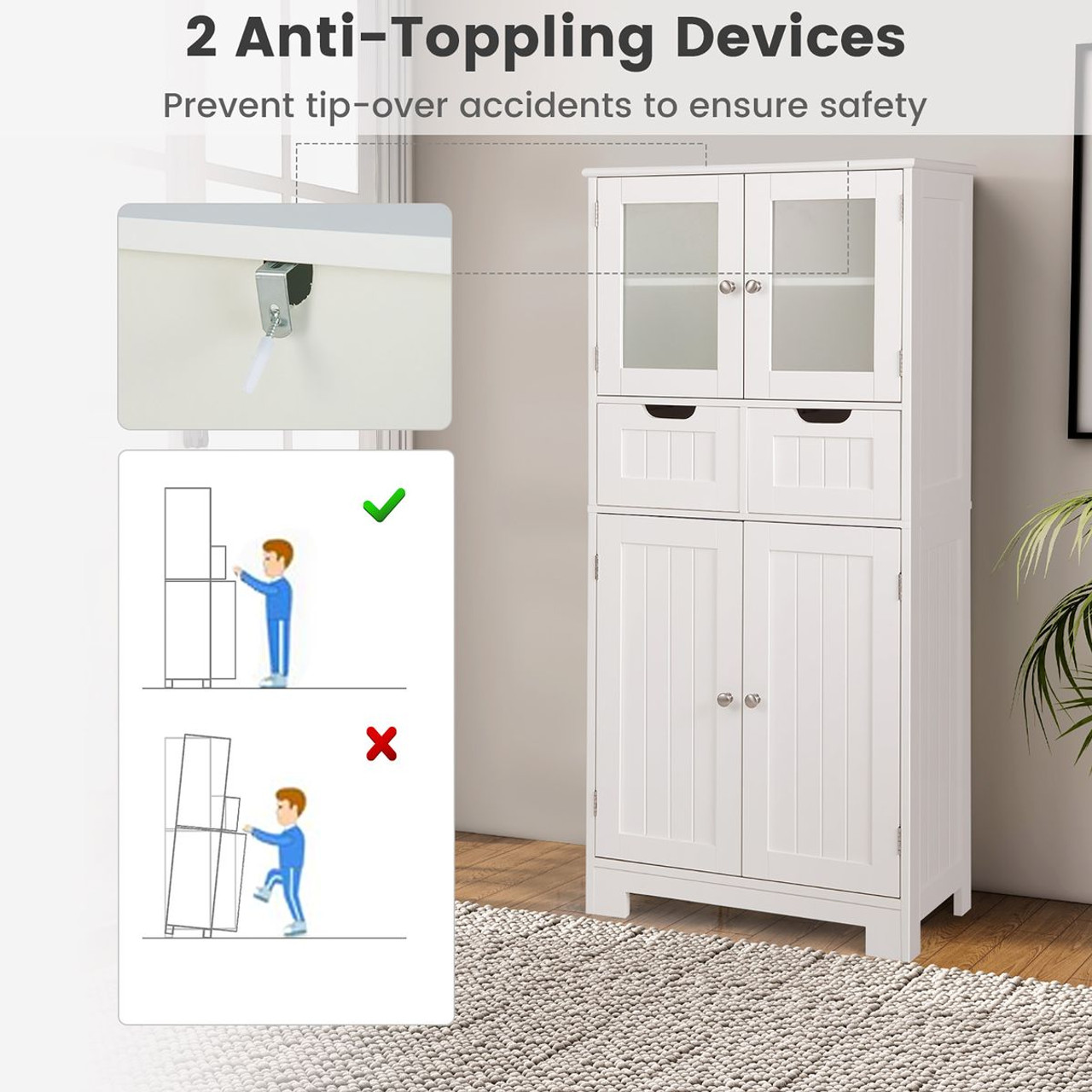 Bathroom Floor Storage Cabinet with 2 Drawers  product image