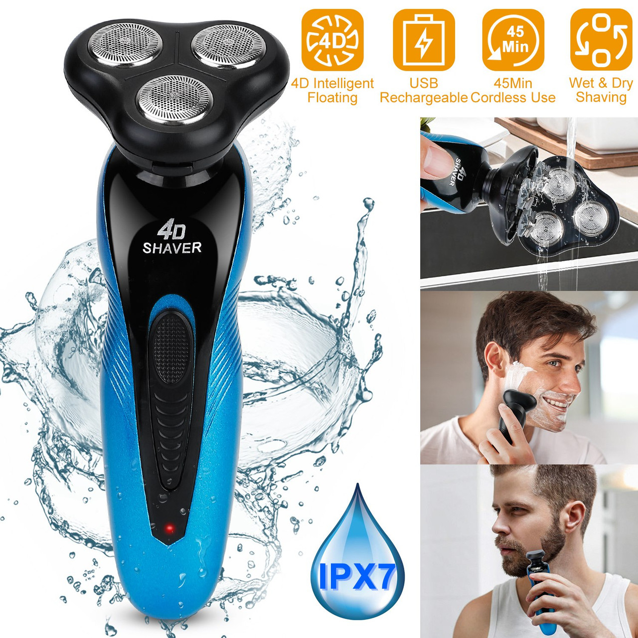 4-in-1 Electric Shaver, Beard Trimmer, Nose Trimmer & Facial Cleaner product image