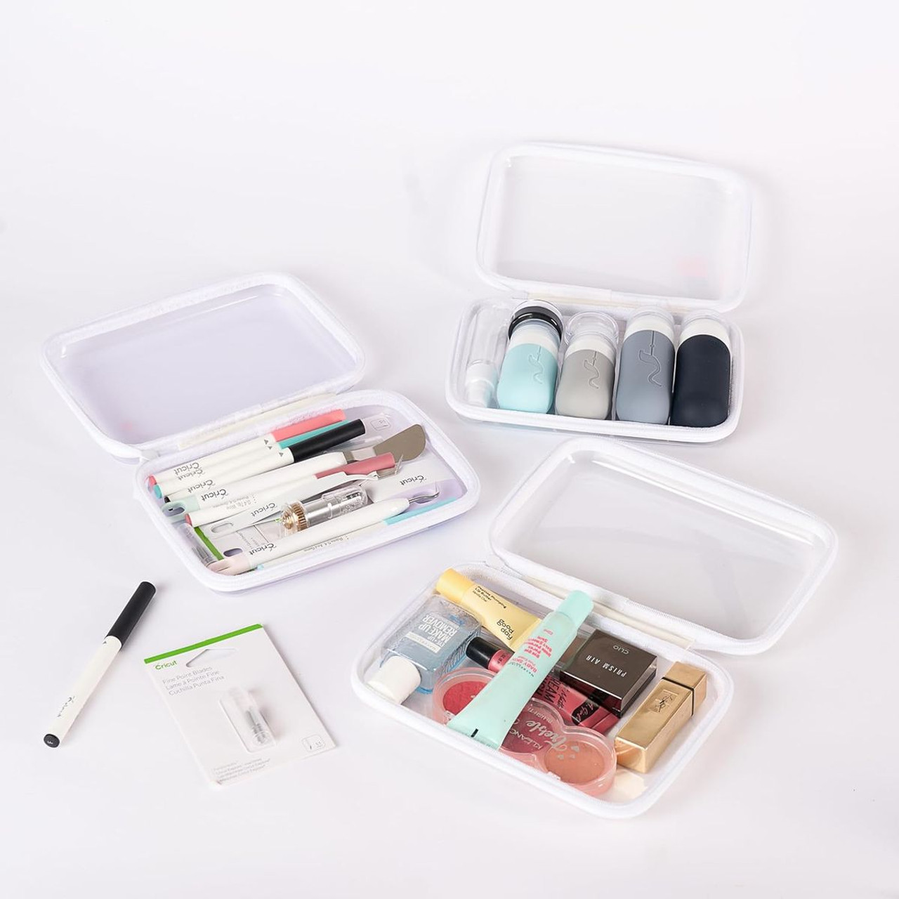 Clear Hard-Shell Zipper Pouches  product image