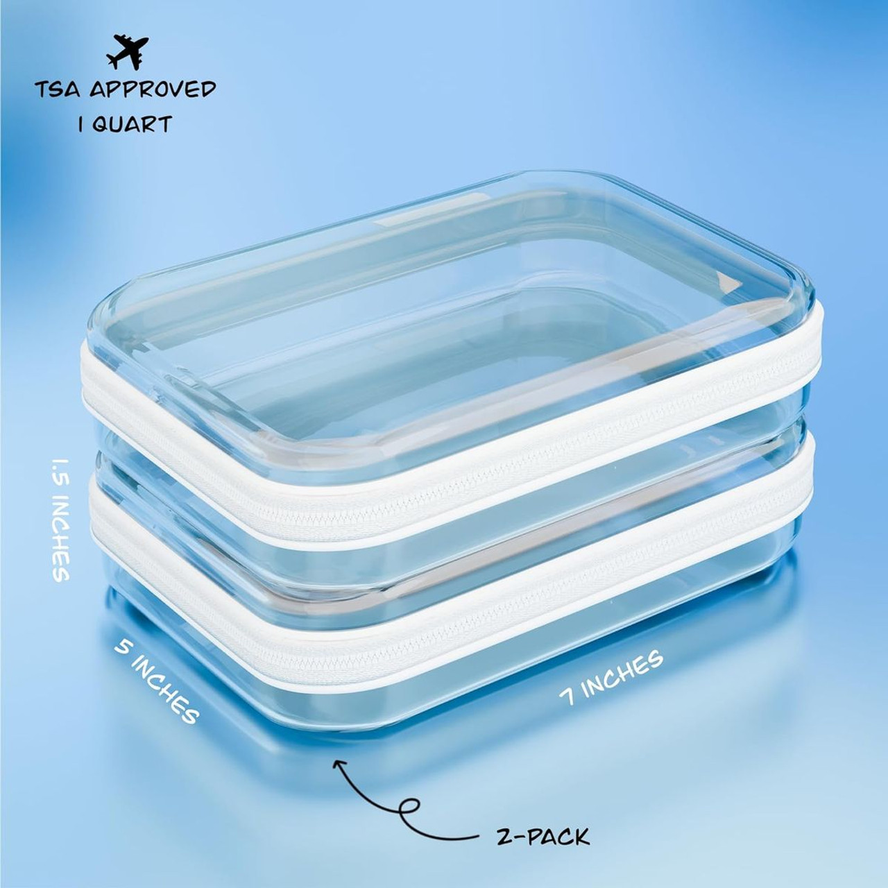 Clear Hard-Shell Zipper Pouches  product image