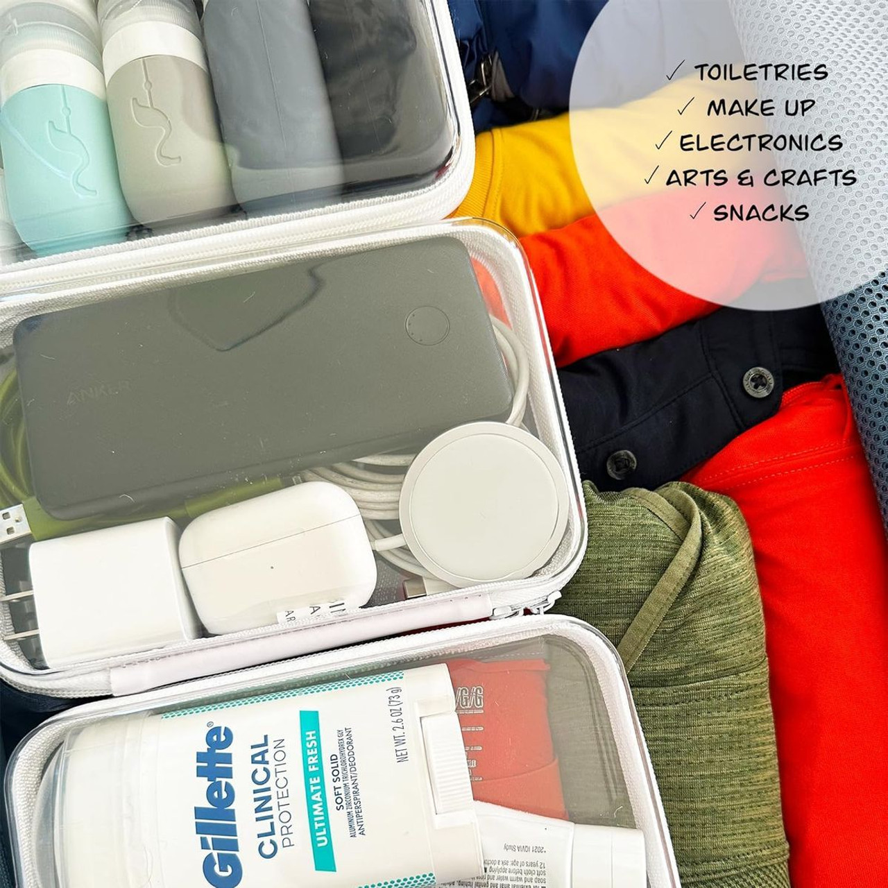 Clear Hard-Shell Zipper Pouches  product image