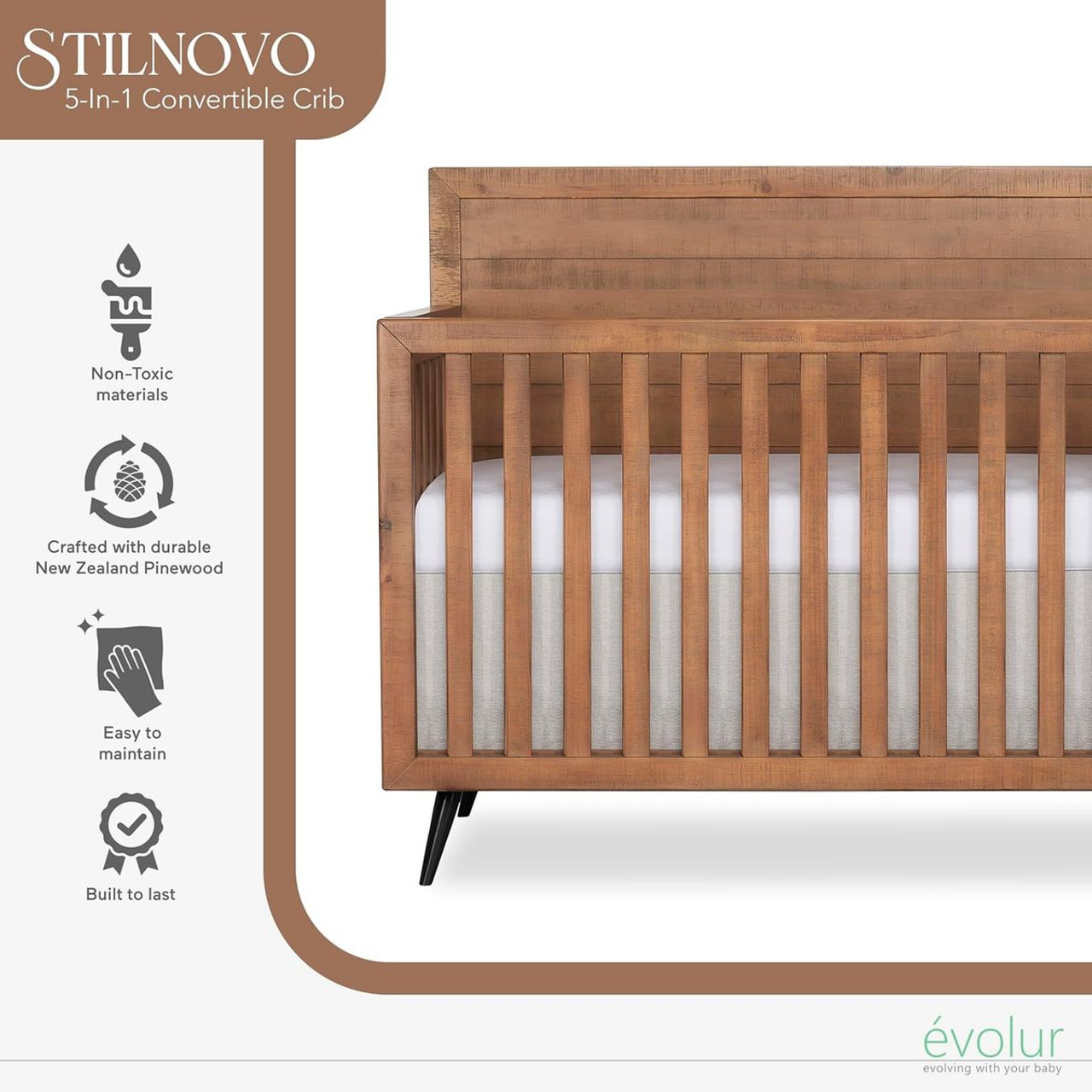 Mid Century 4-in-1 Convertible Crib product image